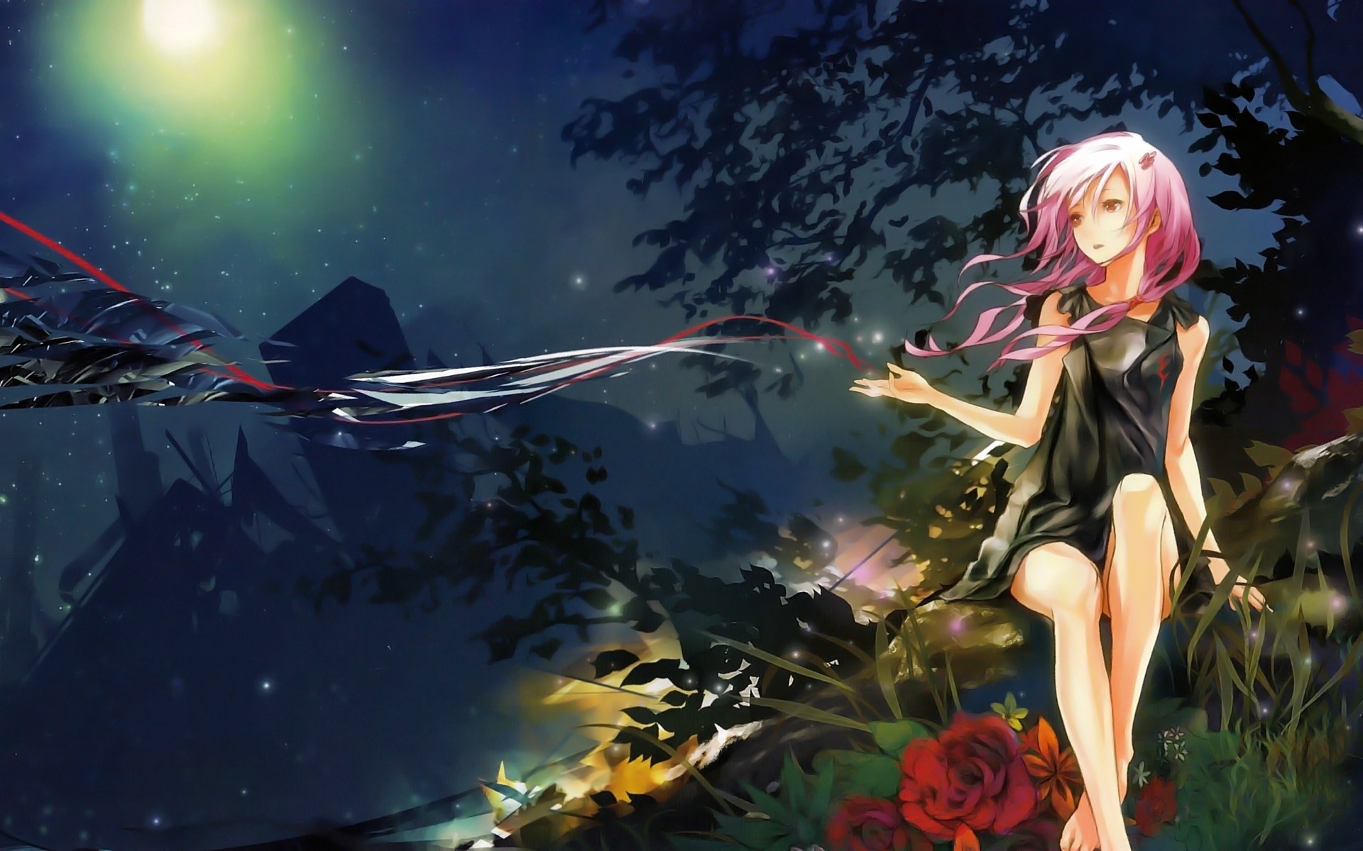 Inori Yuzuriha from Guilty Crown in a forest HD Wallpaper