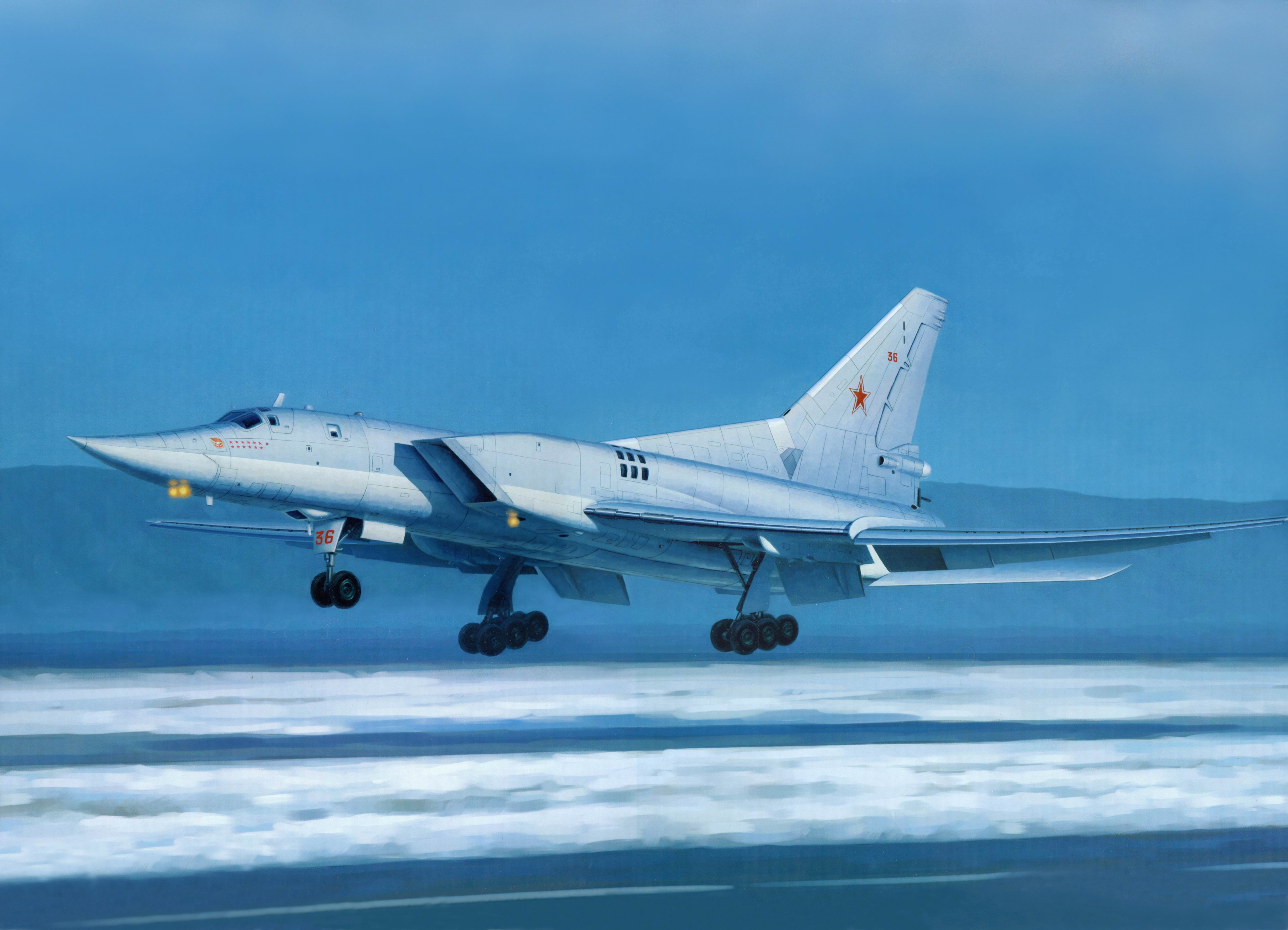 Painting of a Tupolev Tu-160 Bomber Aircraft HD Wallpaper