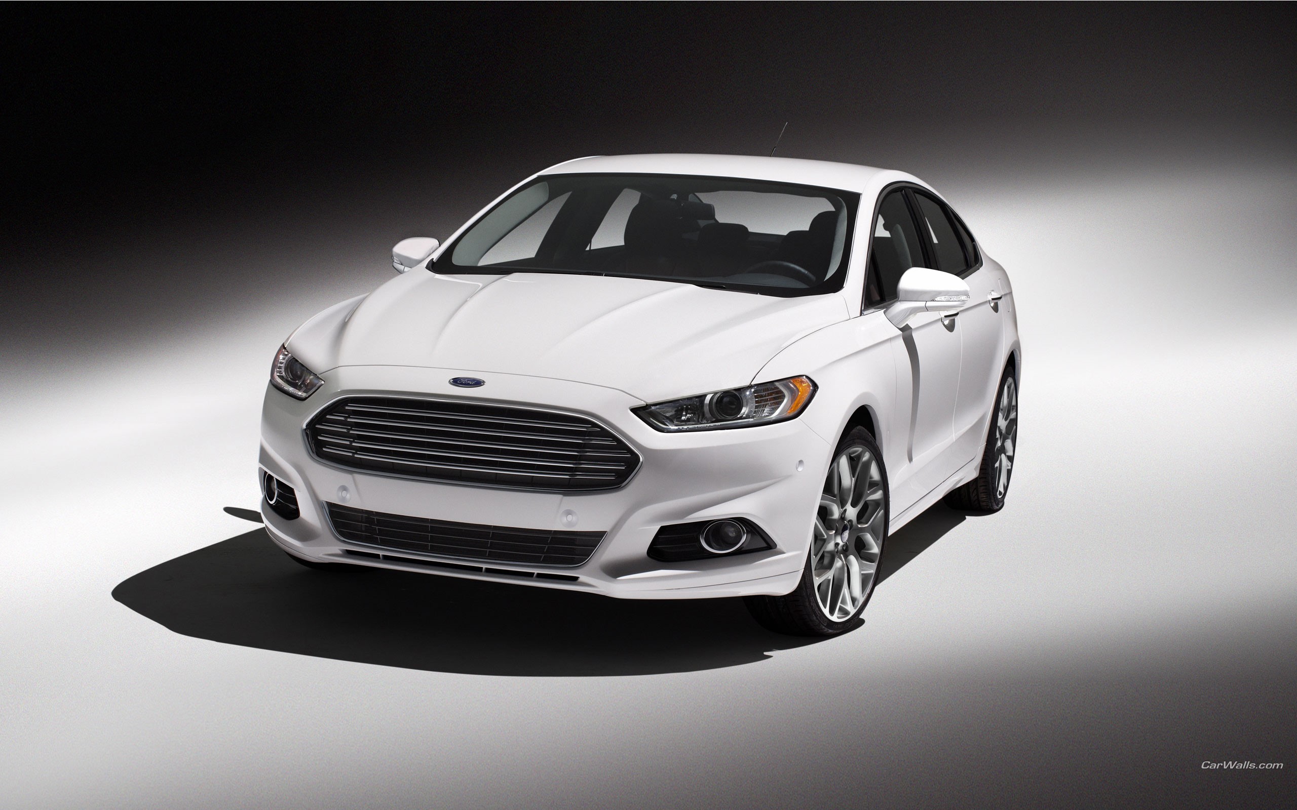 White Ford Fusion Sedan HD Wallpaper