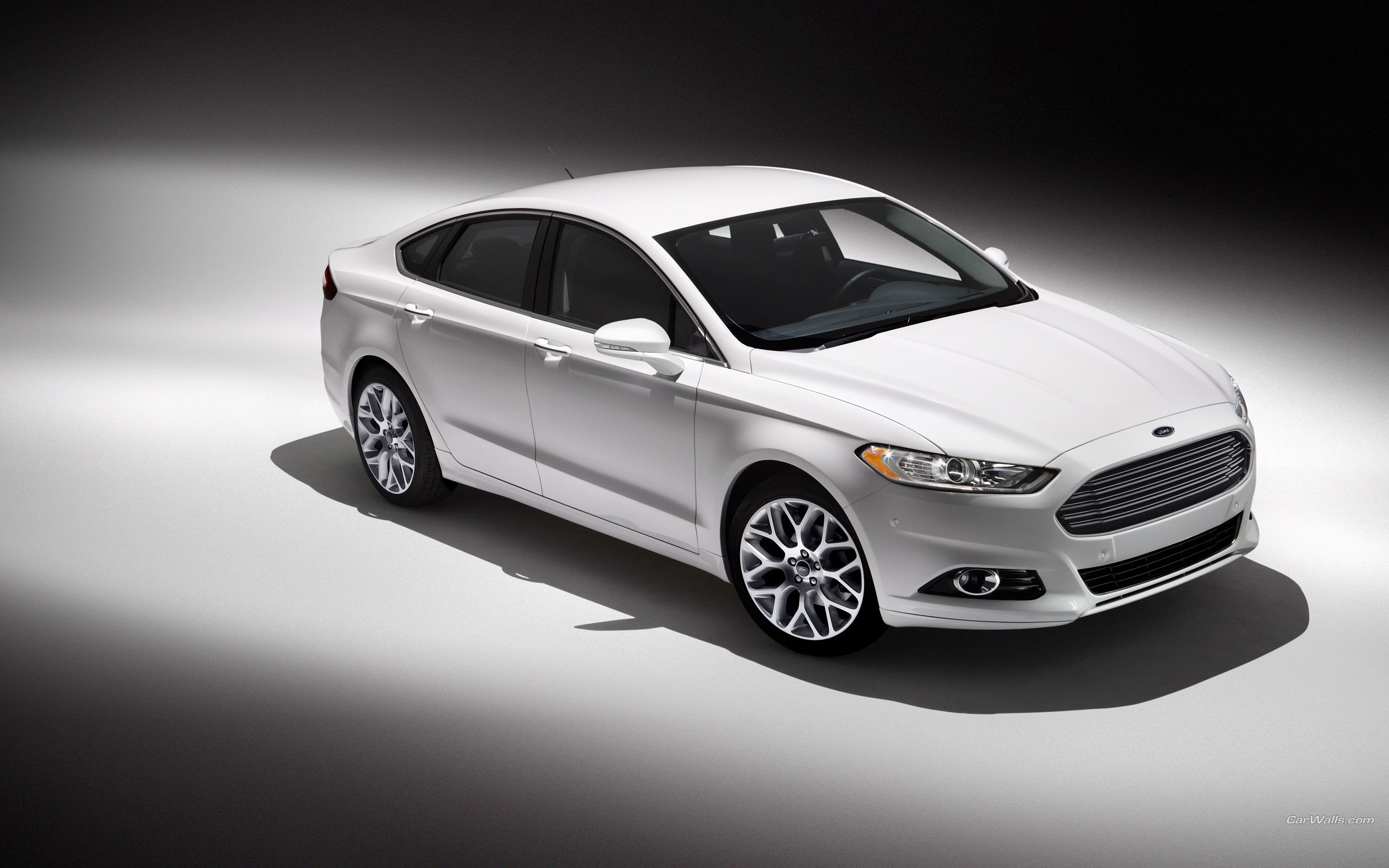 White Ford Fusion Sedan HD Wallpaper