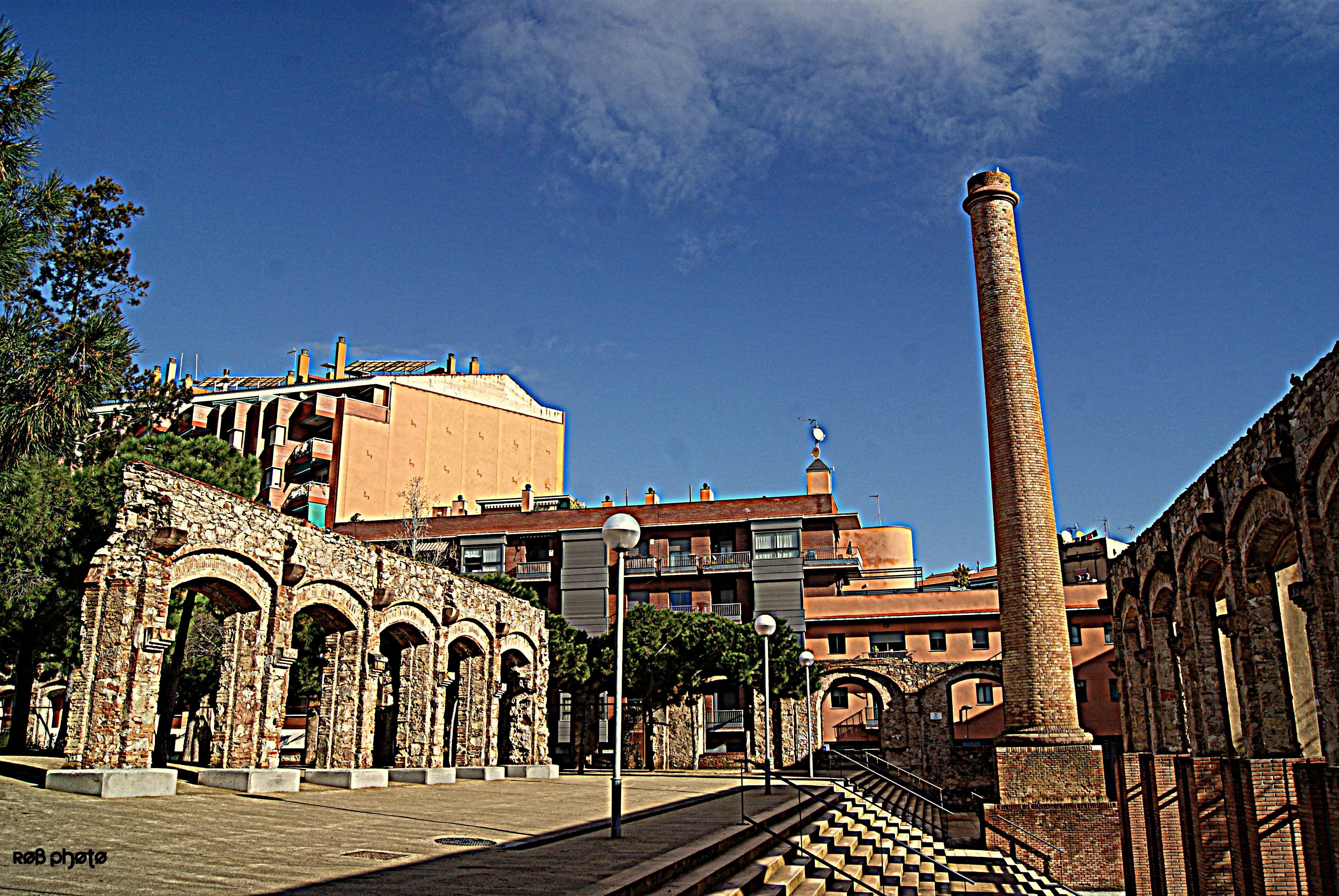 Ruins and Chimney in Spain HD Wallpaper