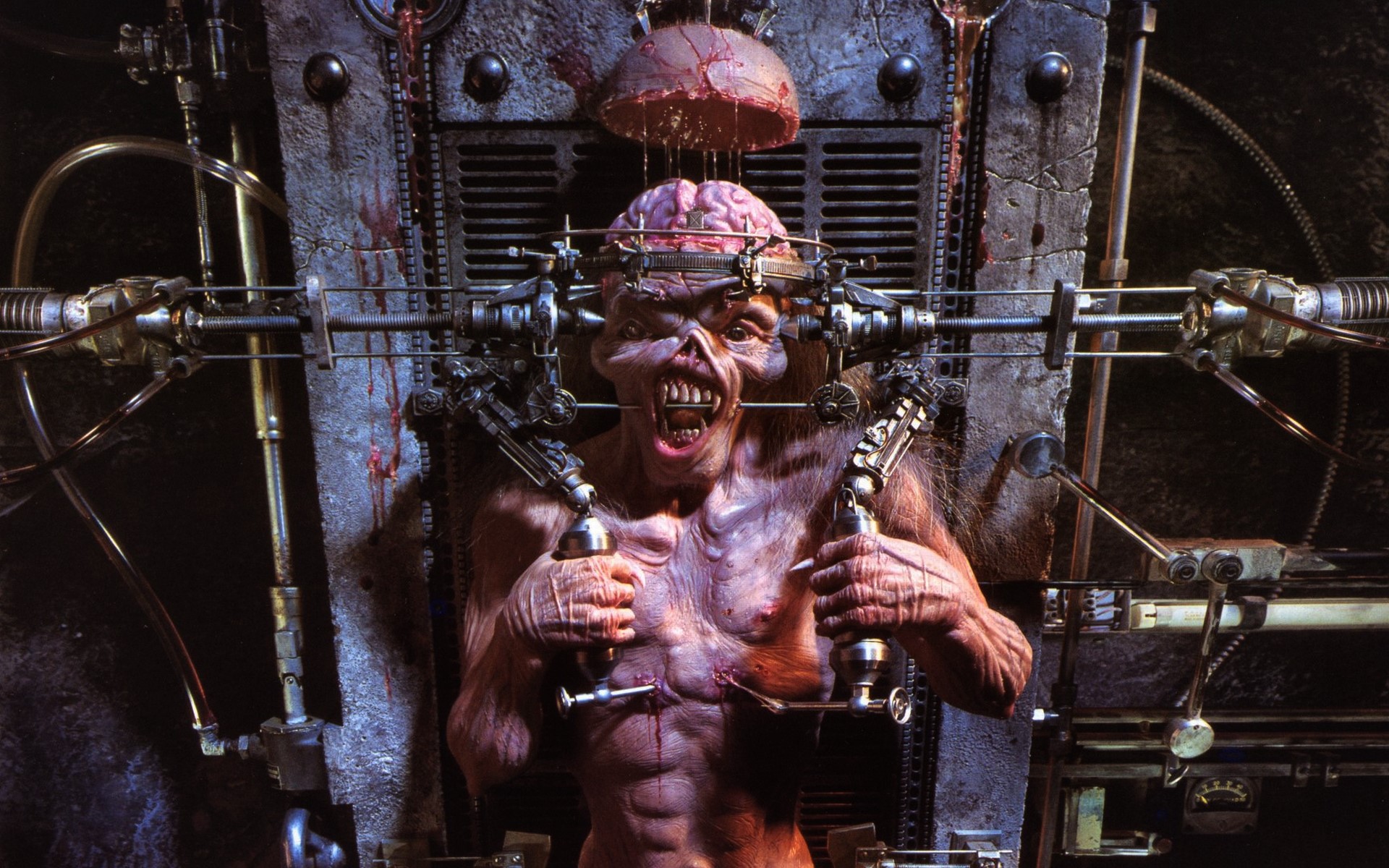 Eddie from Iron Maiden in a mad science experiment HD Wallpaper