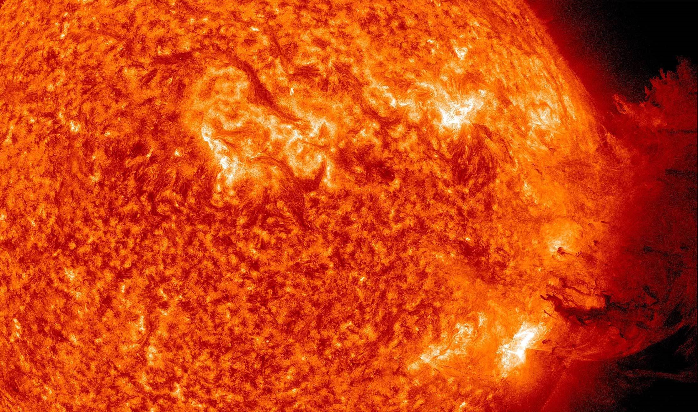 Close-up view of the Sun's surface HD Wallpaper