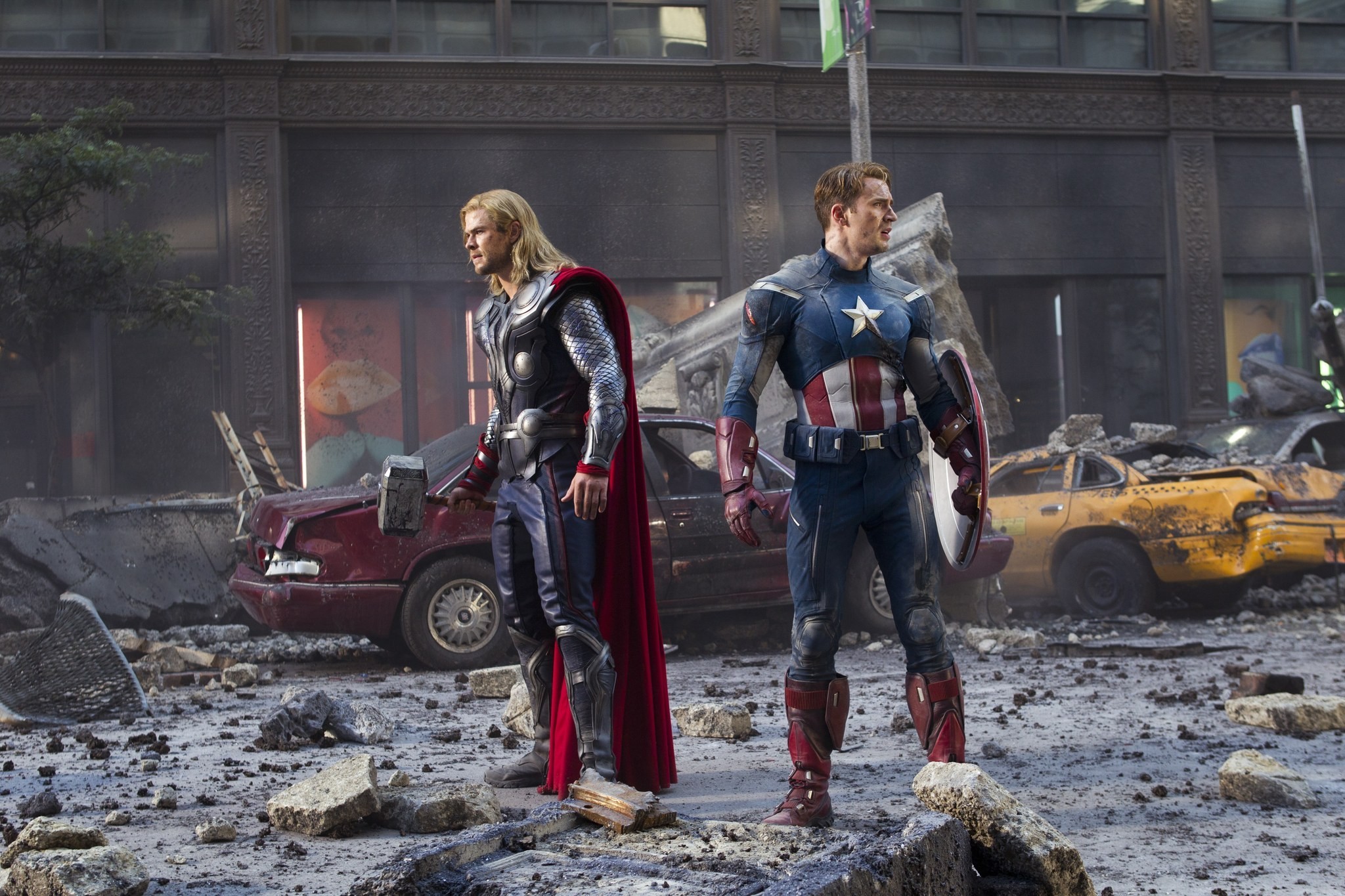 Thor and Captain America from The Avengers HD Wallpaper