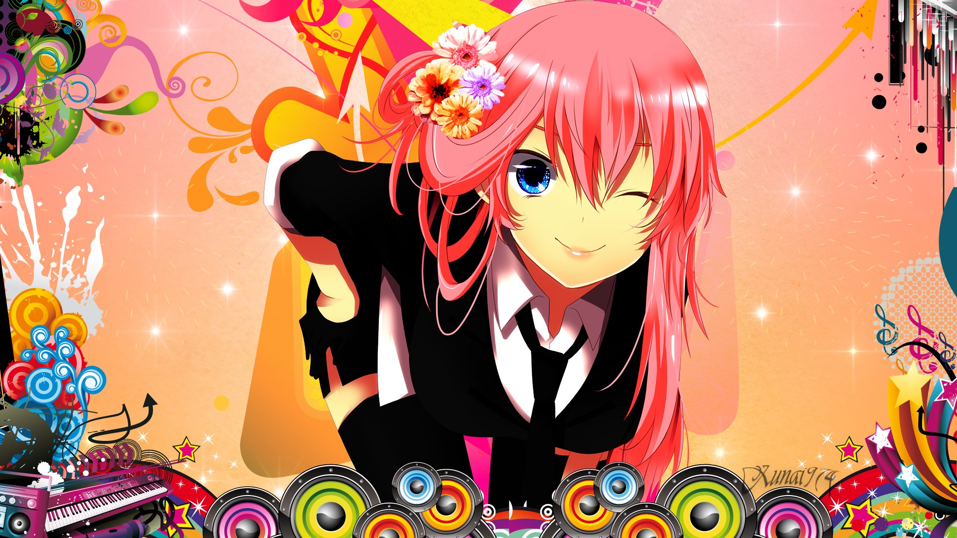 Hatsune Miku from Vocaloid HD Wallpaper