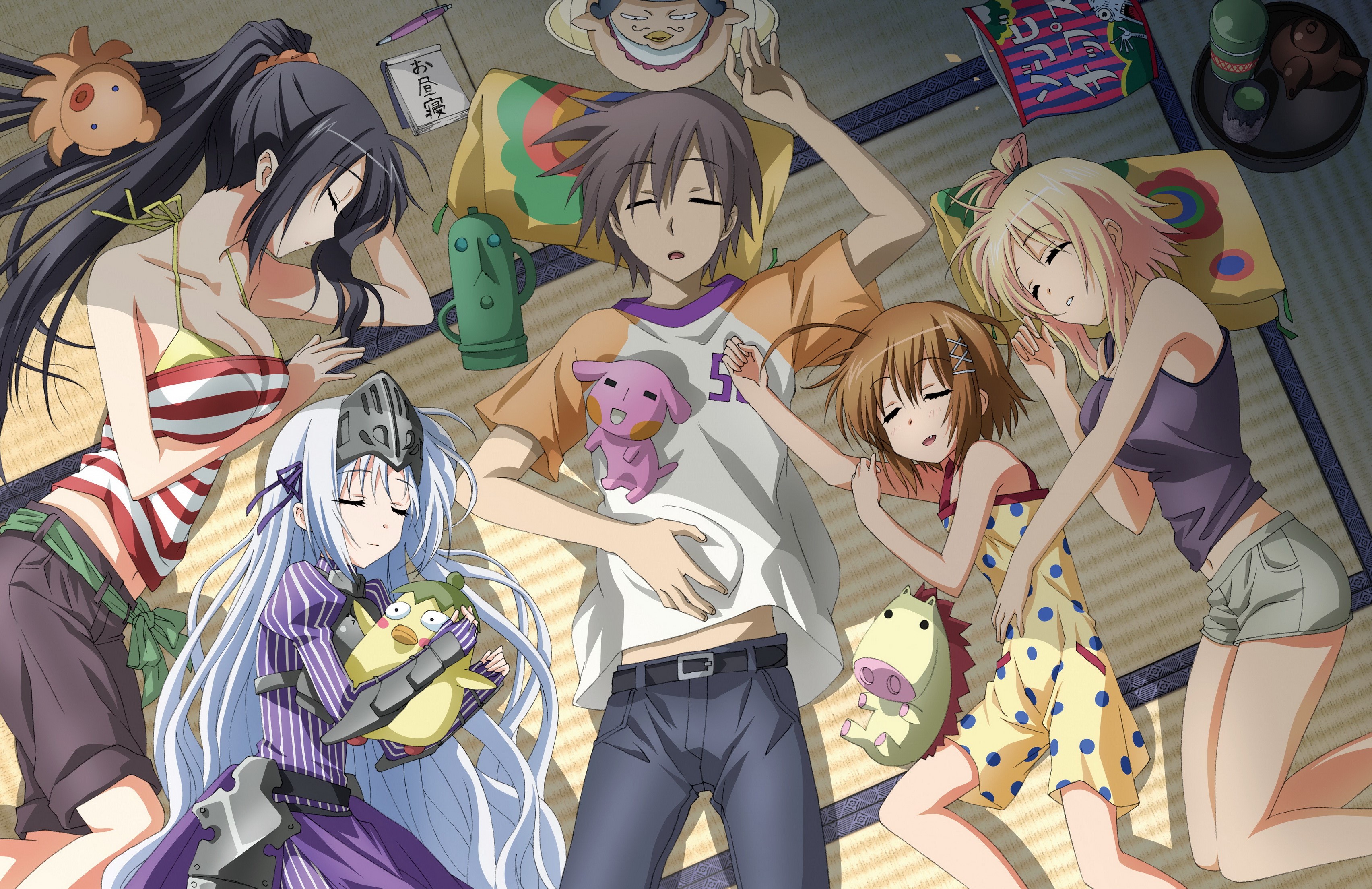 Kore wa Zombie desu ka? Characters Sleeping HD Wallpaper