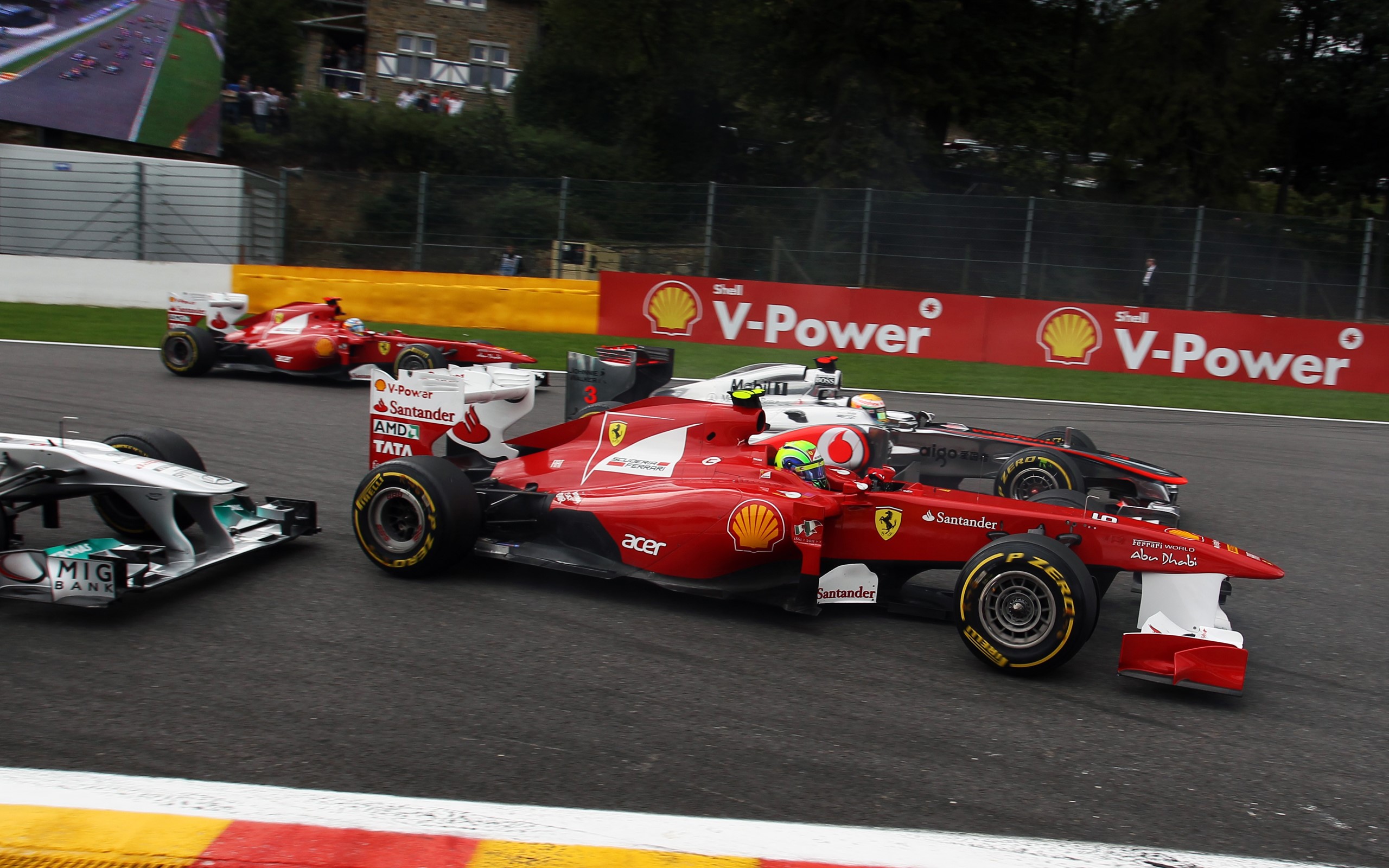 Formula 1 Race Cars on Track HD Wallpaper
