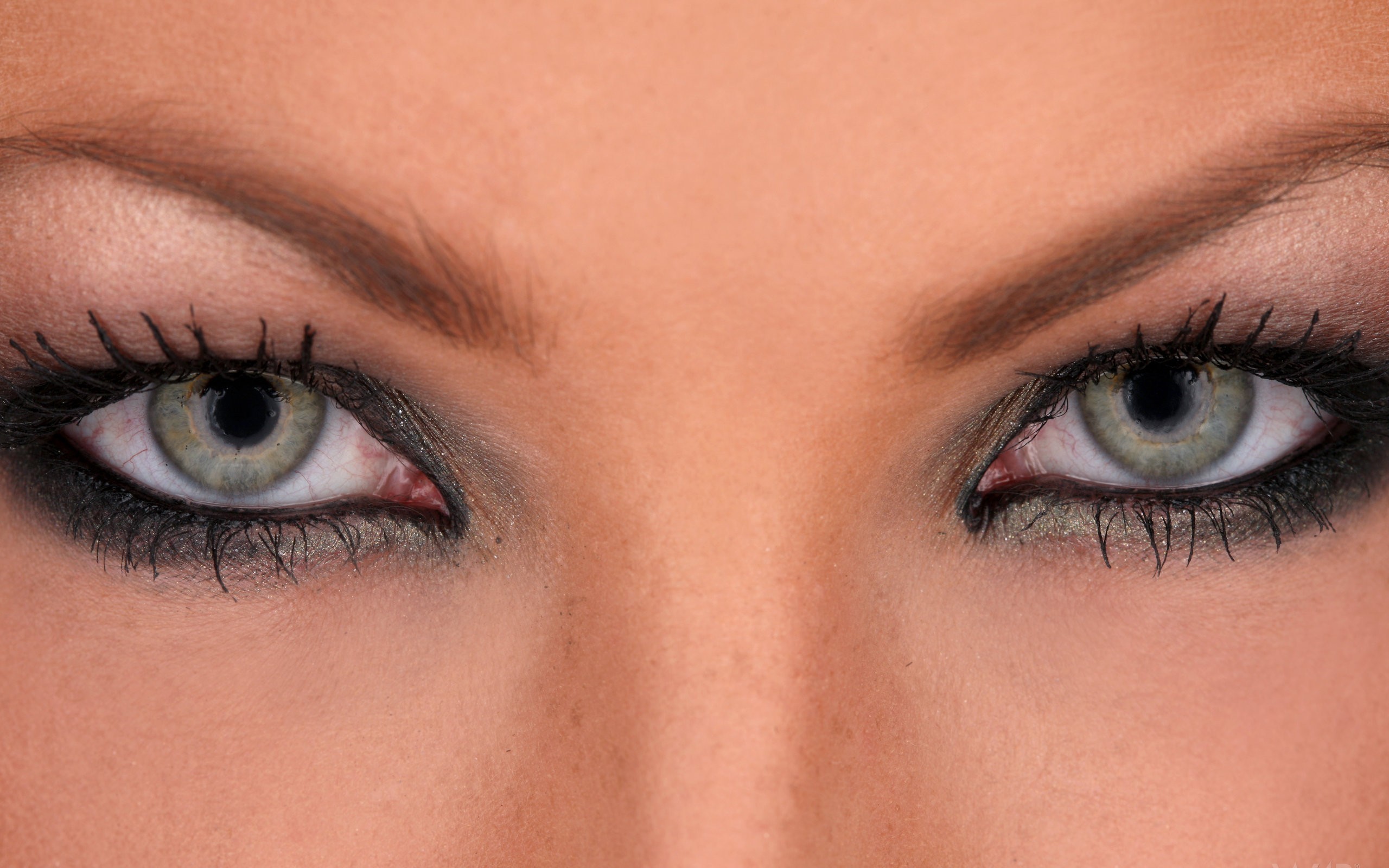 Close-up of a woman's eyes with makeup HD Wallpaper