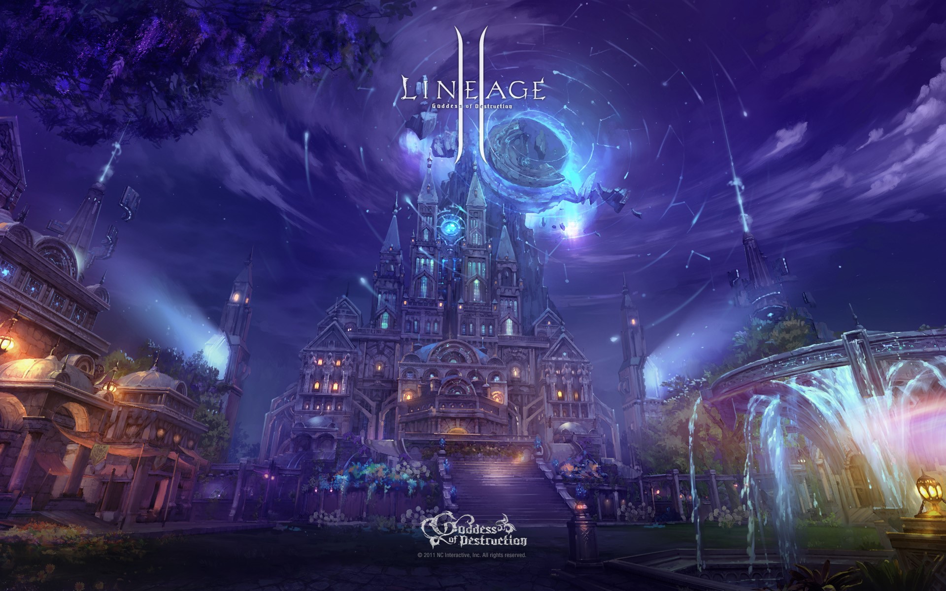 Lineage II Goddess of Destruction castle HD Wallpaper