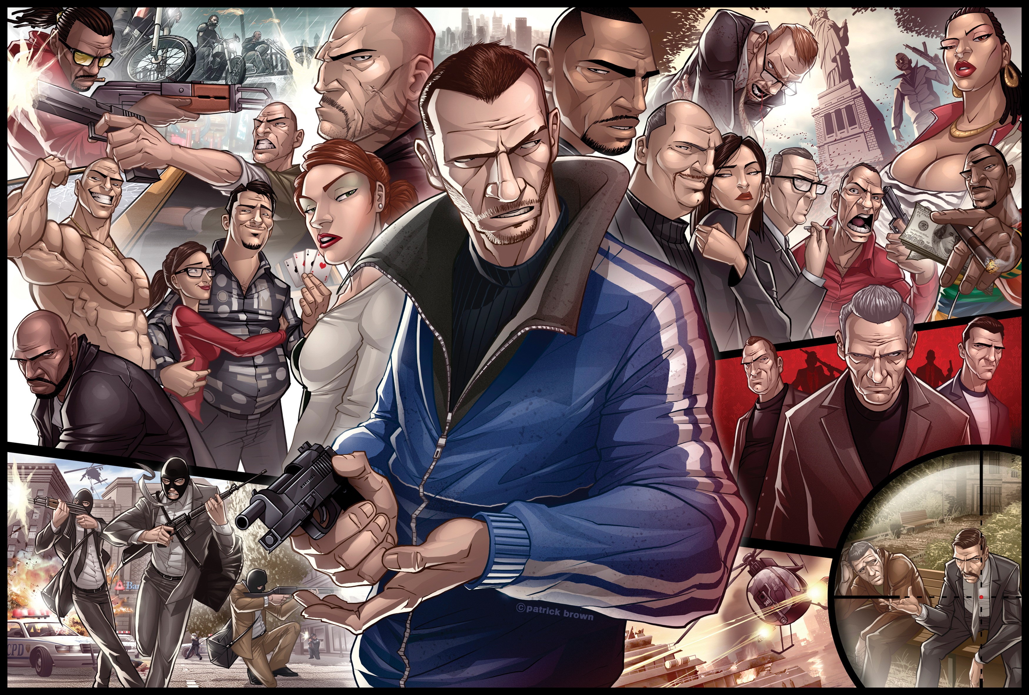 Characters from Grand Theft Auto IV HD Wallpaper