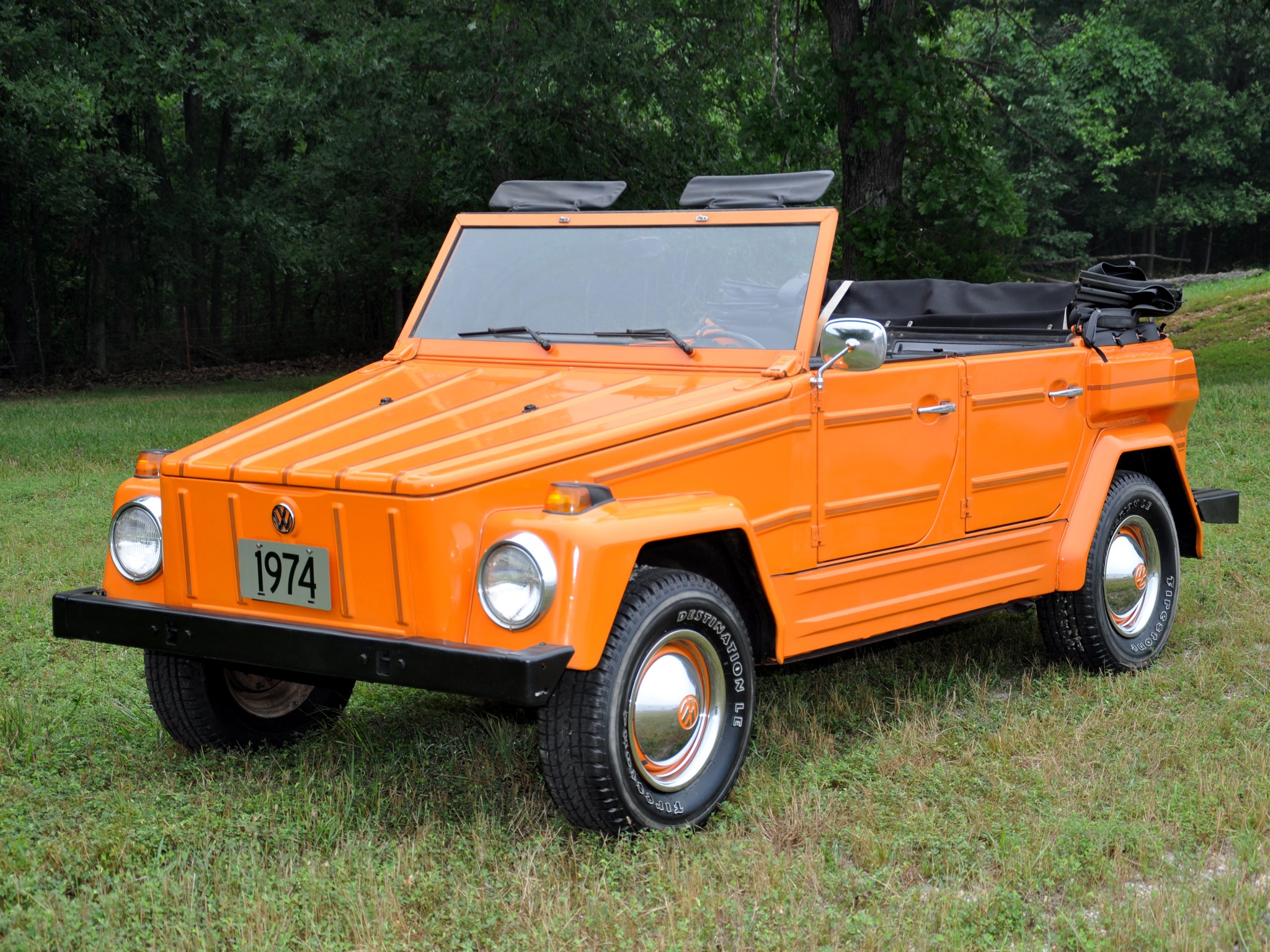 1974 Orange Volkswagen Thing Convertible HD Wallpaper