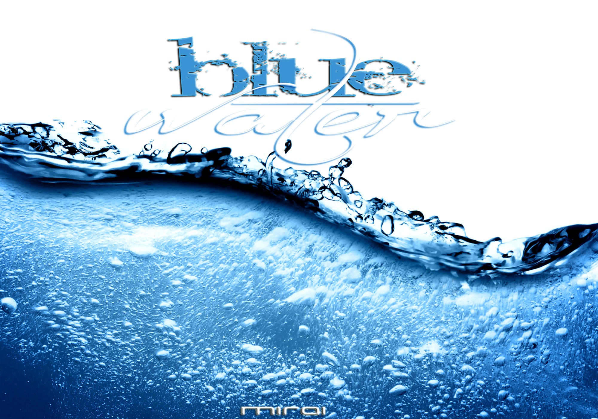 Blue Water with text HD Wallpaper