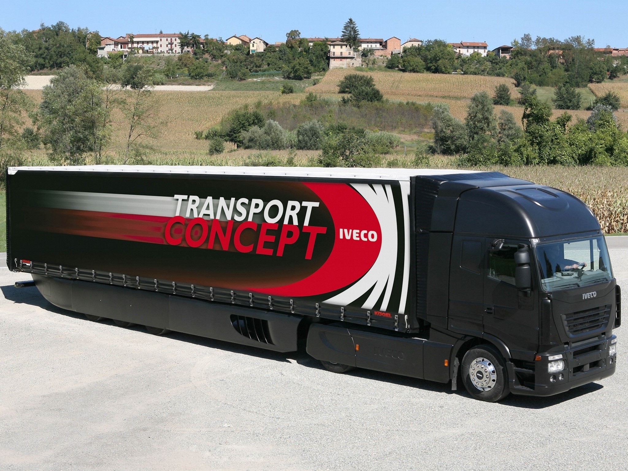 Black Iveco Transport Concept Truck HD Wallpaper