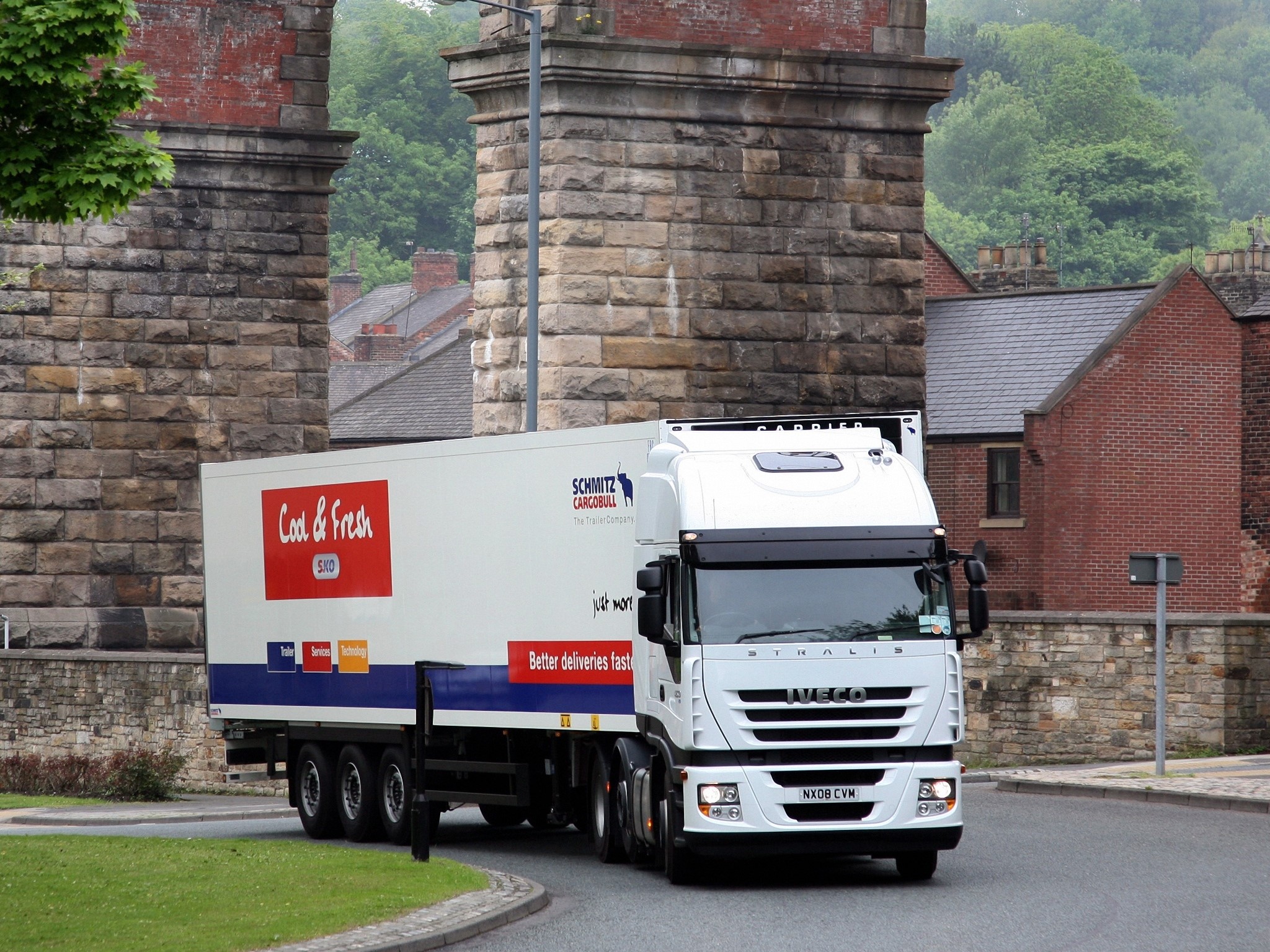 IVECO Schmitz Cargobull truck with "Cool & Fresh" branding HD Wallpaper