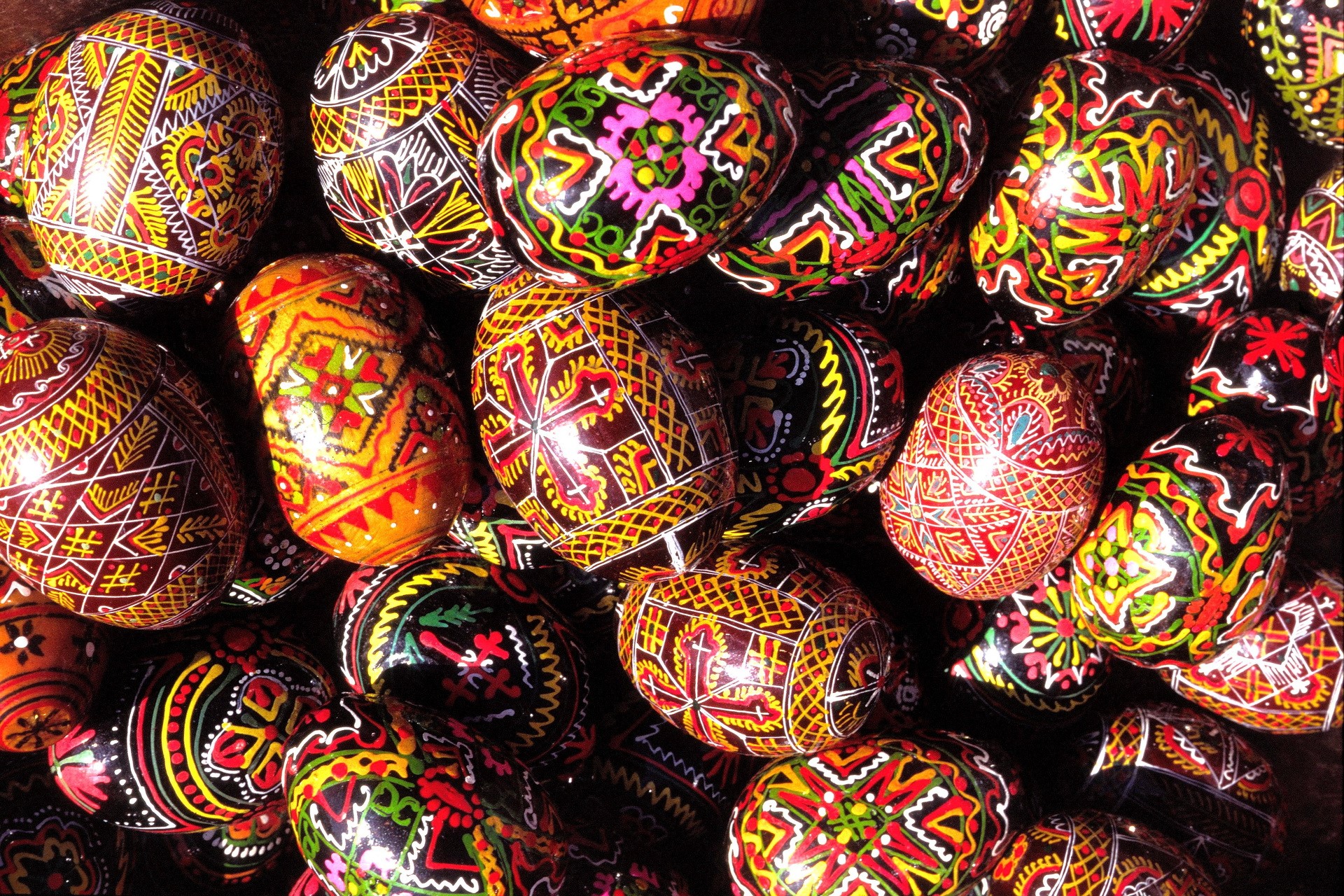 Colorful Ukrainian Pysanky Easter Eggs HD Wallpaper