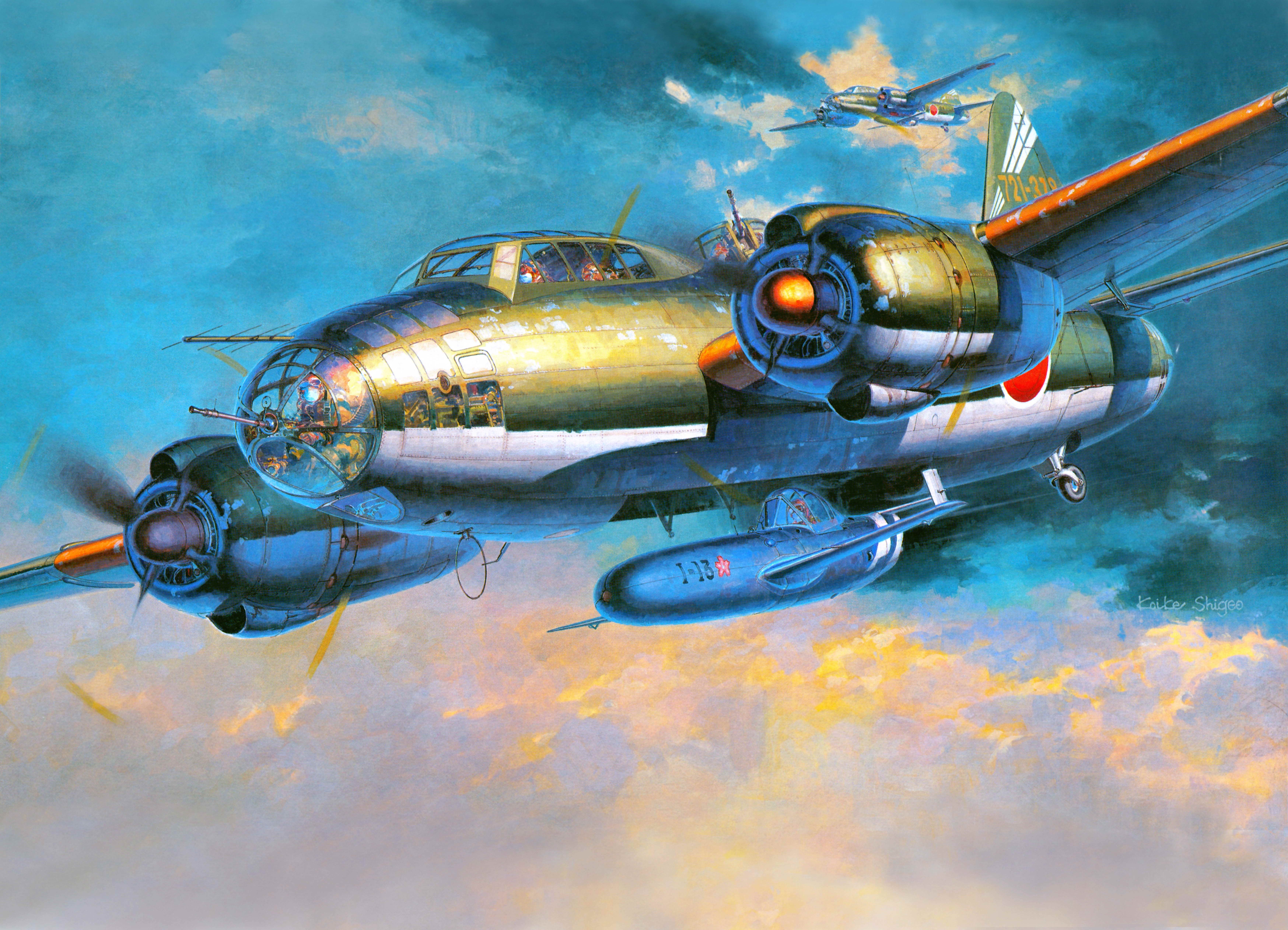 G4M2E (BETTY) Airplane Painting Art HD Wallpaper