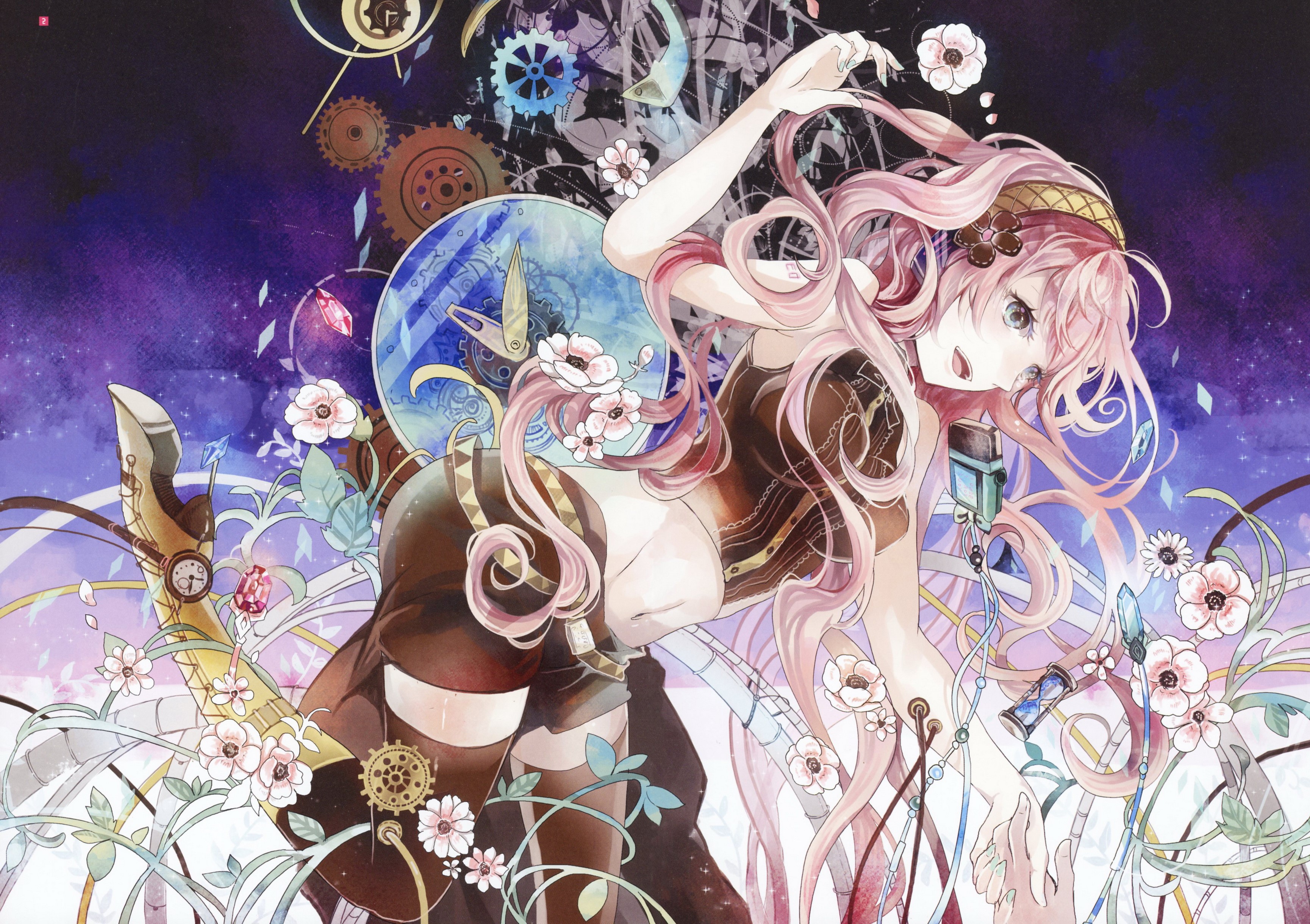 Hatsune Miku from Vocaloid in a steampunk-inspired outfit HD Wallpaper