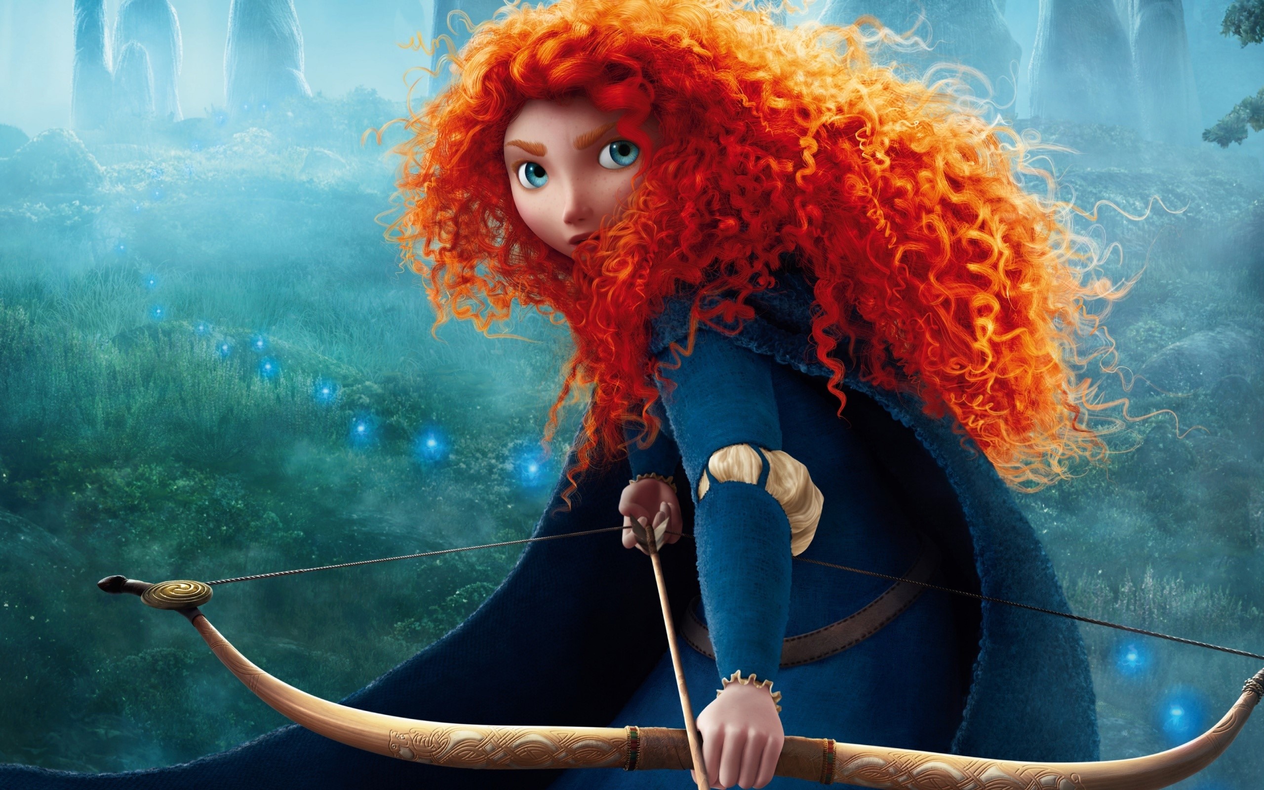 Merida from Brave holding a bow and arrow HD Wallpaper