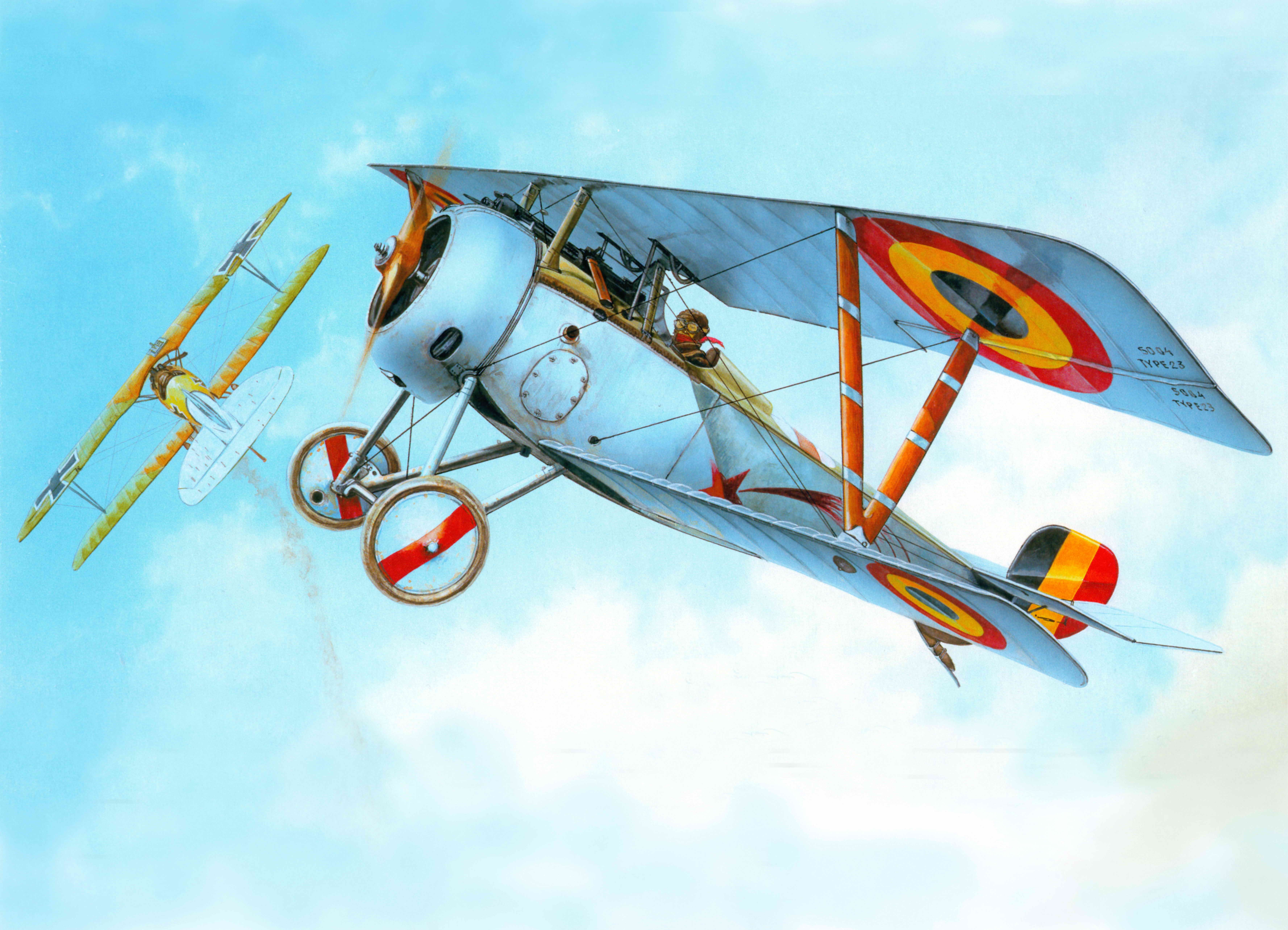 Nieuport Ni-23 Airplanes in Combat HD Wallpaper