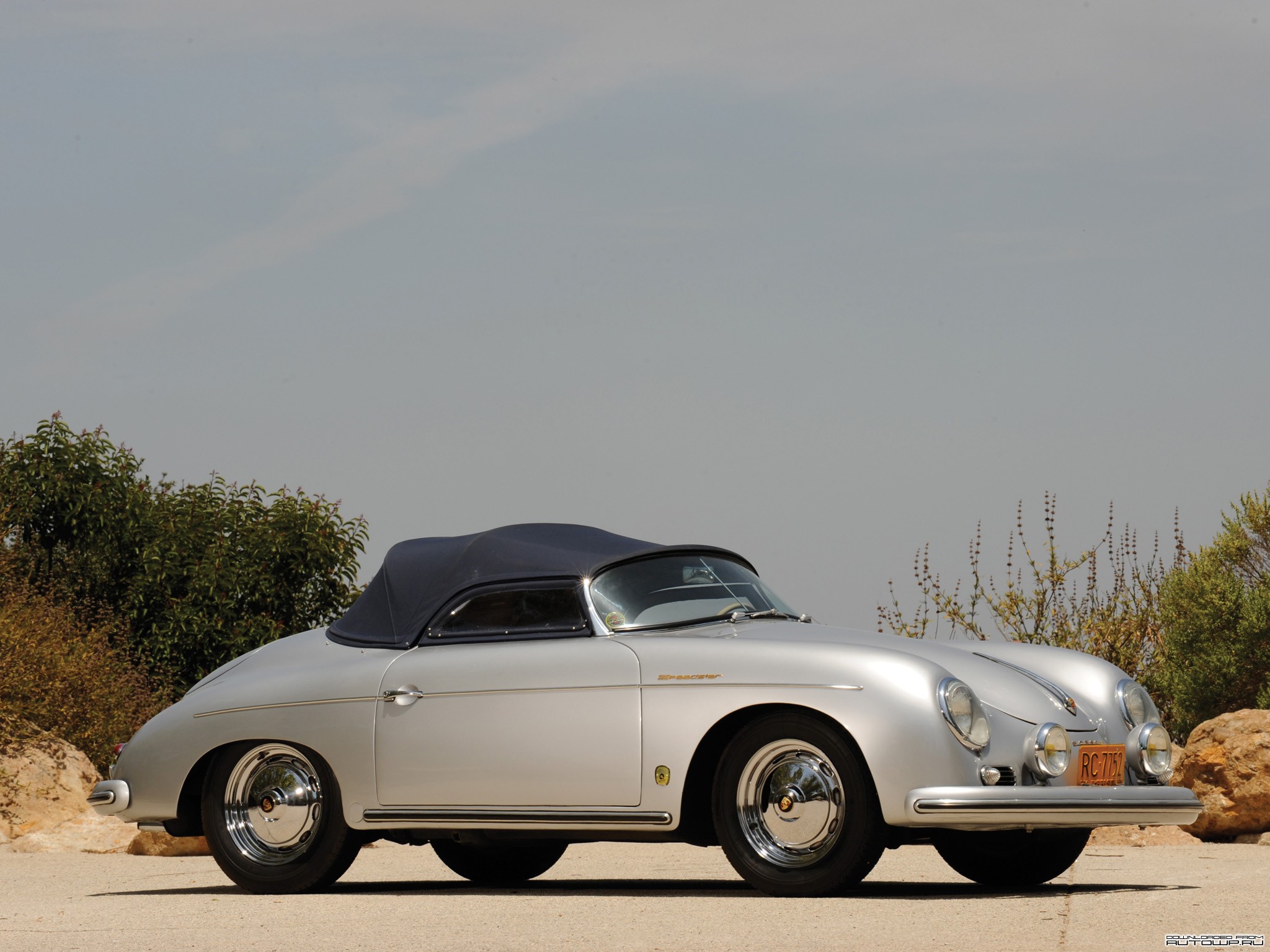 Silver Porsche 356 Convertible HD Wallpaper