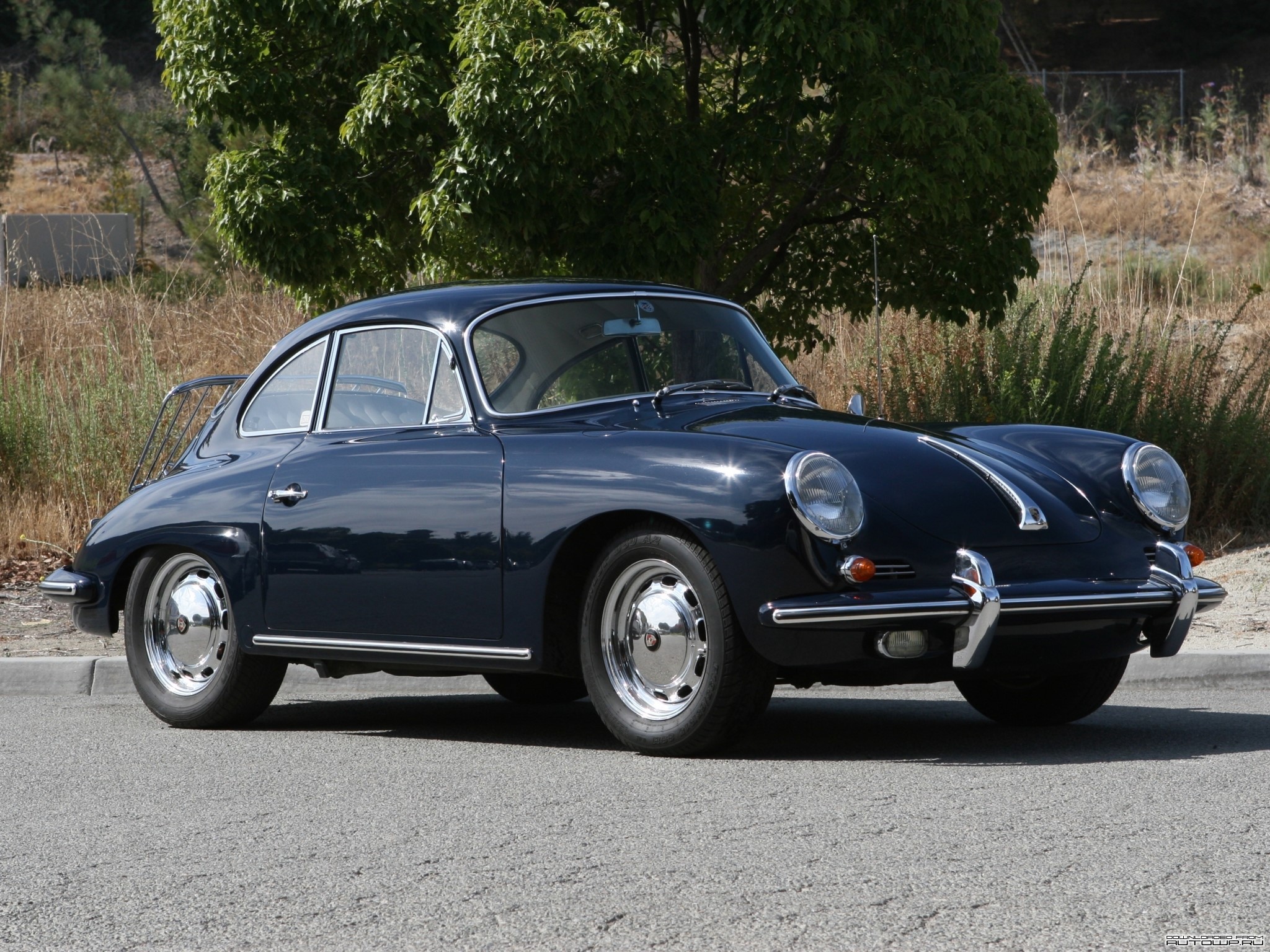 Dark Blue Porsche 356 Coupe HD Wallpaper