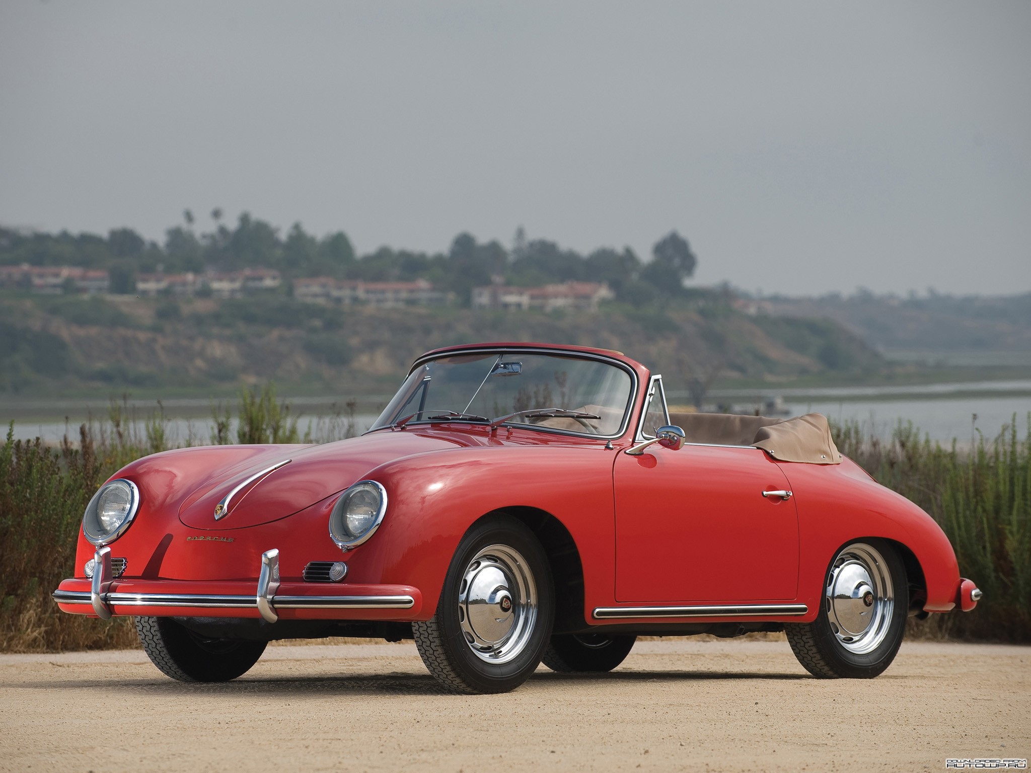 Red Porsche 356 Convertible HD Wallpaper