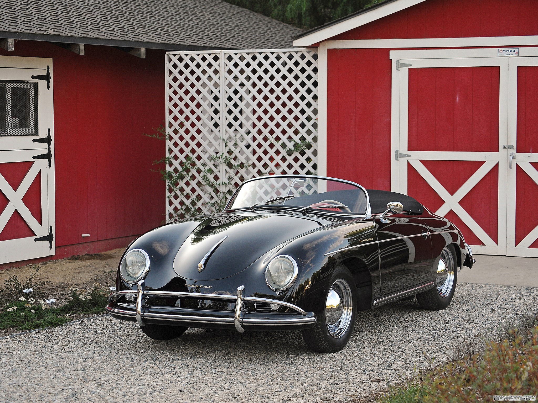 Black Porsche 356A 1600 De Luxe Speedster HD Wallpaper