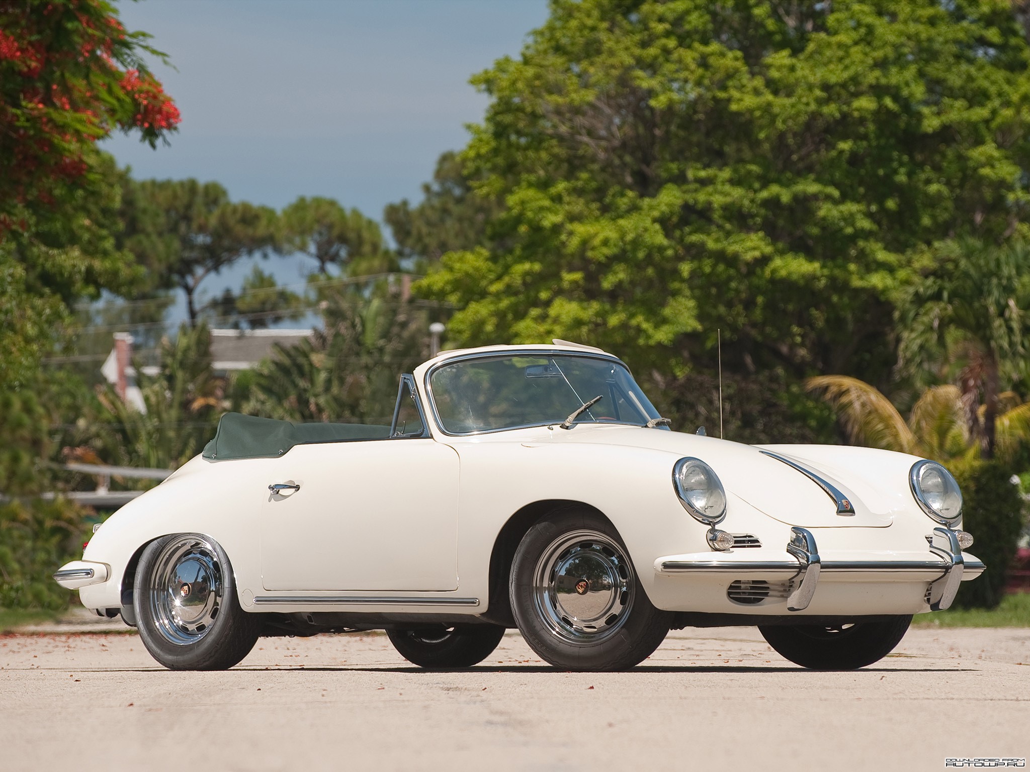 White Porsche 356 Convertible HD Wallpaper