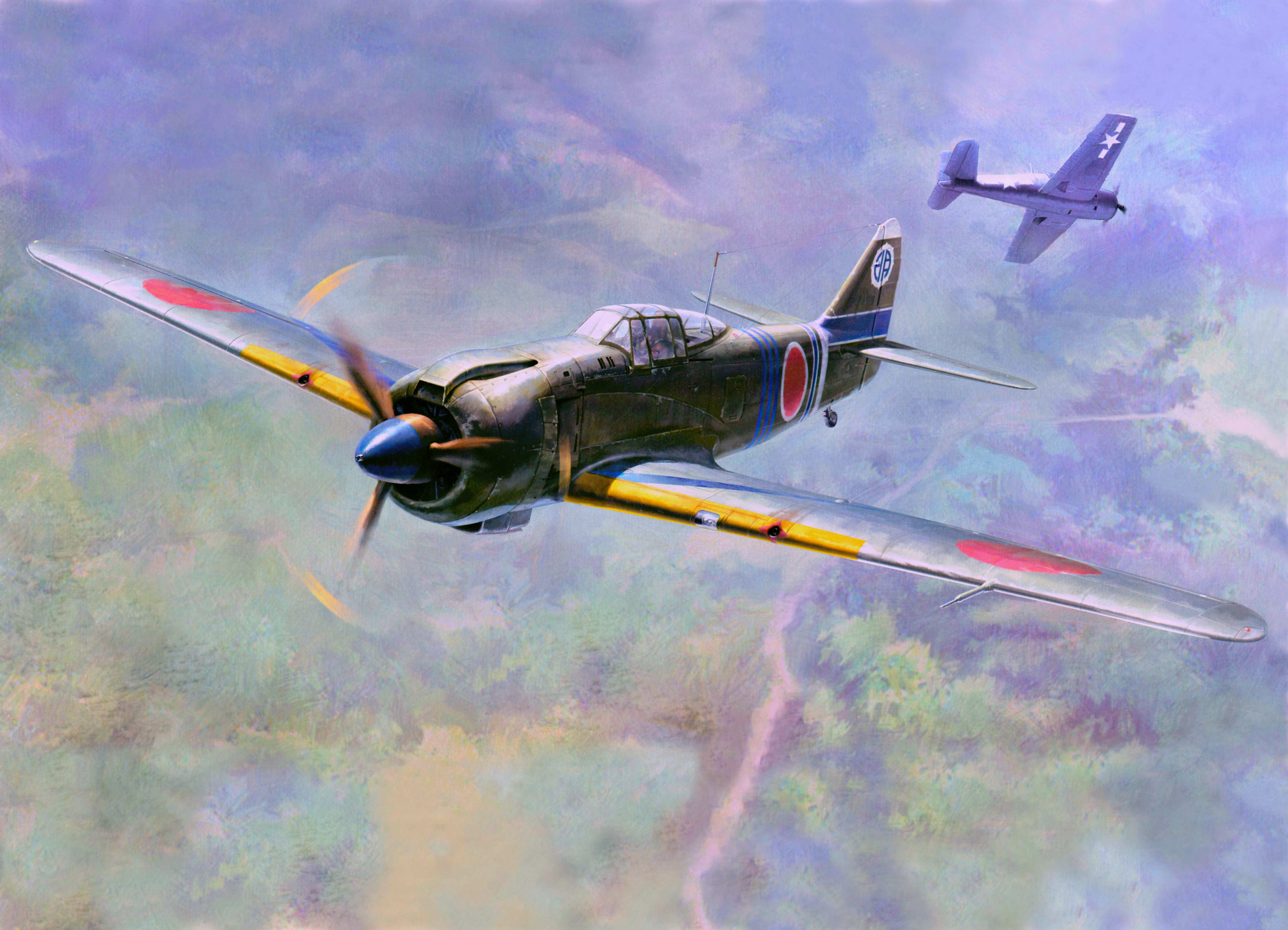 Ki-100 Otsu Airplane Painting Art HD Wallpaper