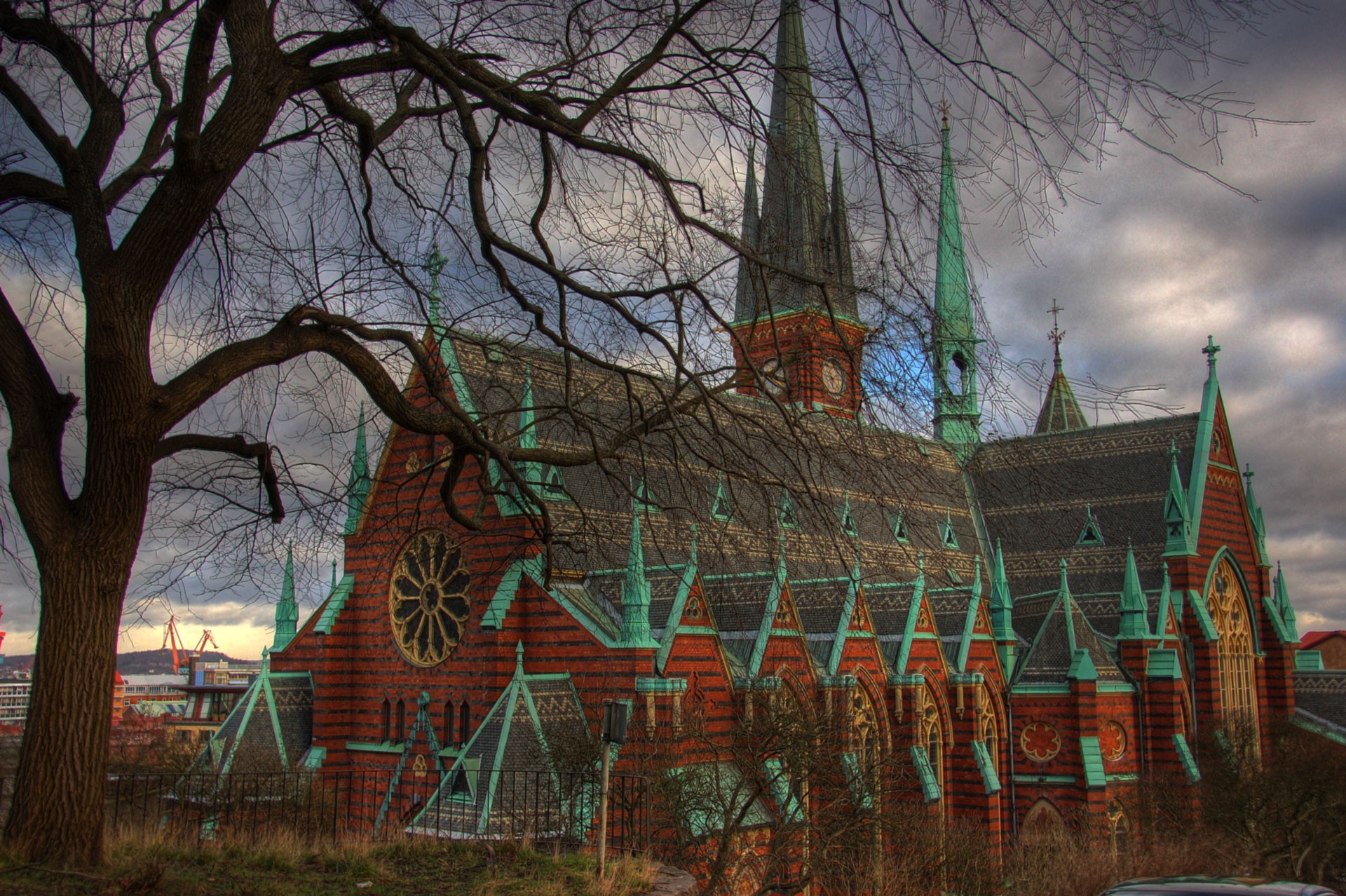 Oscar Fredrik Church, Gothenburg, Sweden HD Wallpaper