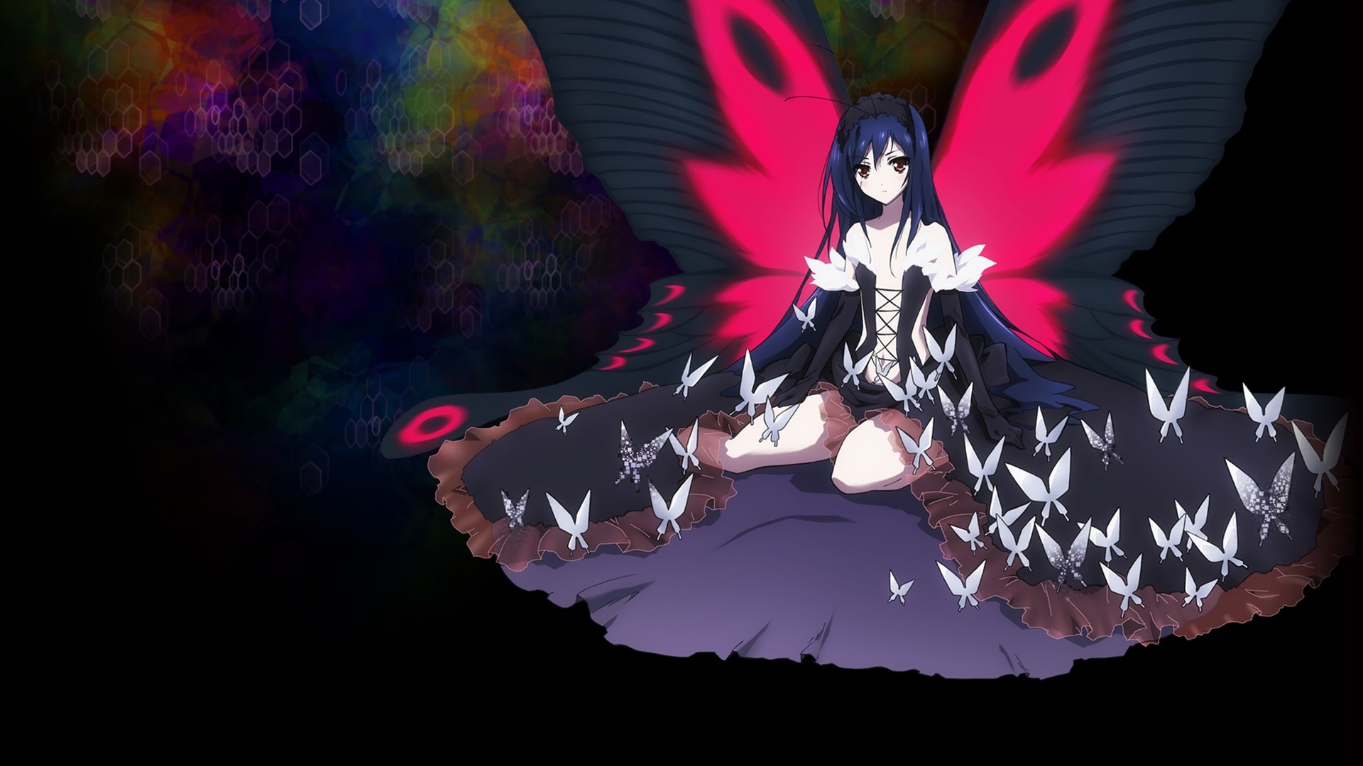 Kuroyukihime from Accel World with butterfly wings HD Wallpaper