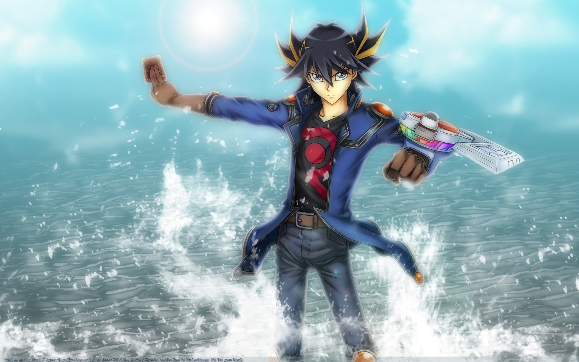 Yusei Fudo from Yu-Gi-Oh! 5D's in the water HD Wallpaper