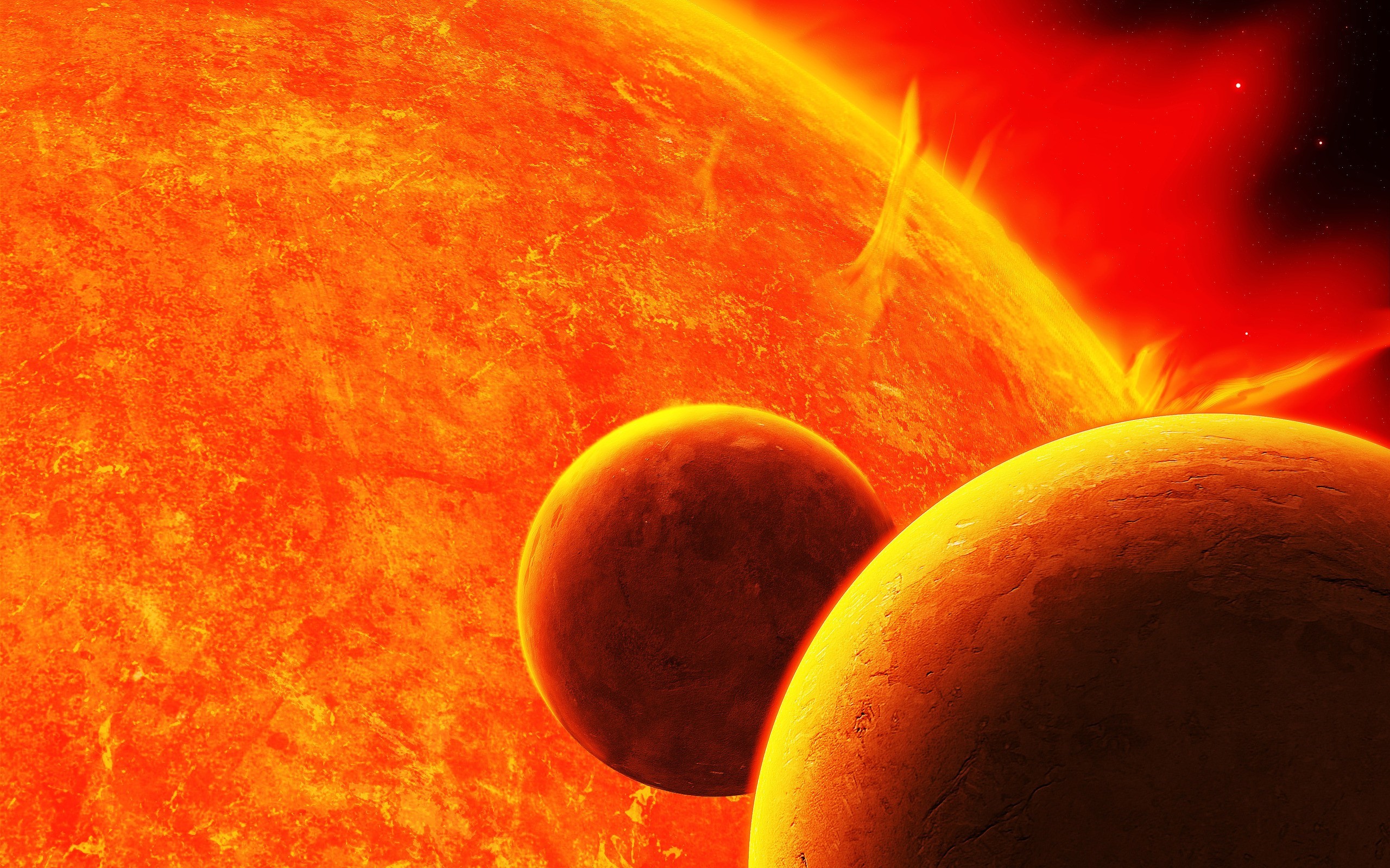 Planets and the Sun in space HD Wallpaper