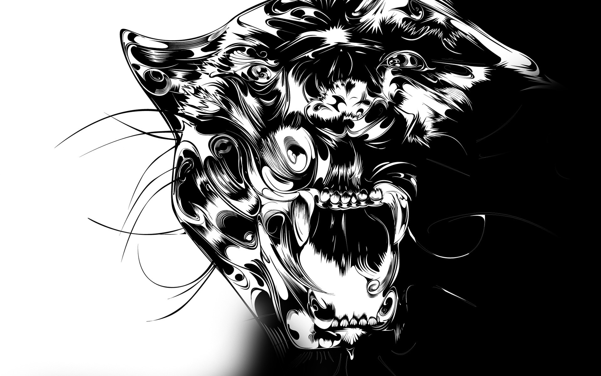 Black Panther Head Vector Graphic HD Wallpaper