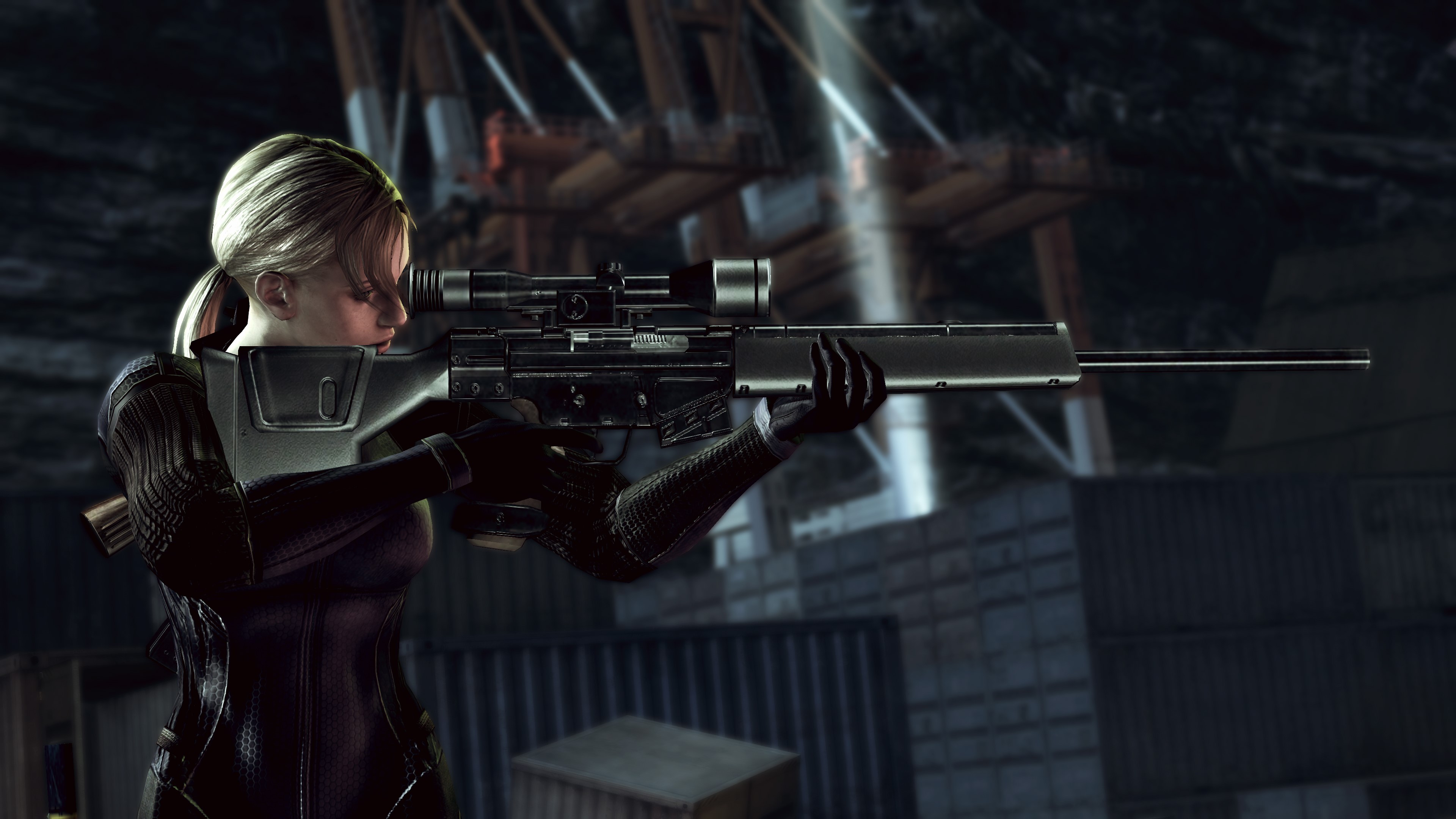 Jill Valentine with sniper rifle in Resident Evil HD Wallpaper