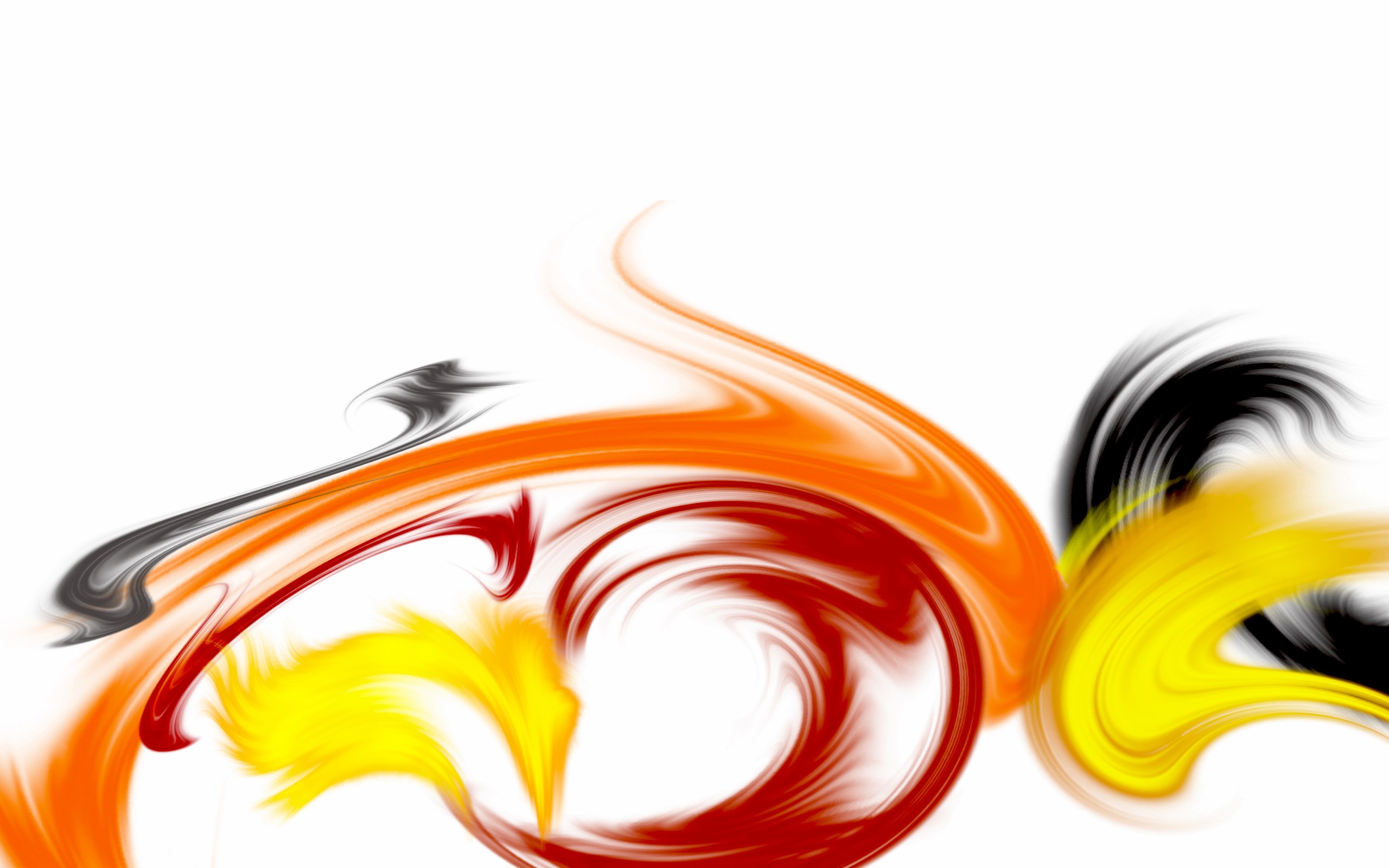 Abstract swirls of orange, red, yellow, and black HD Wallpaper