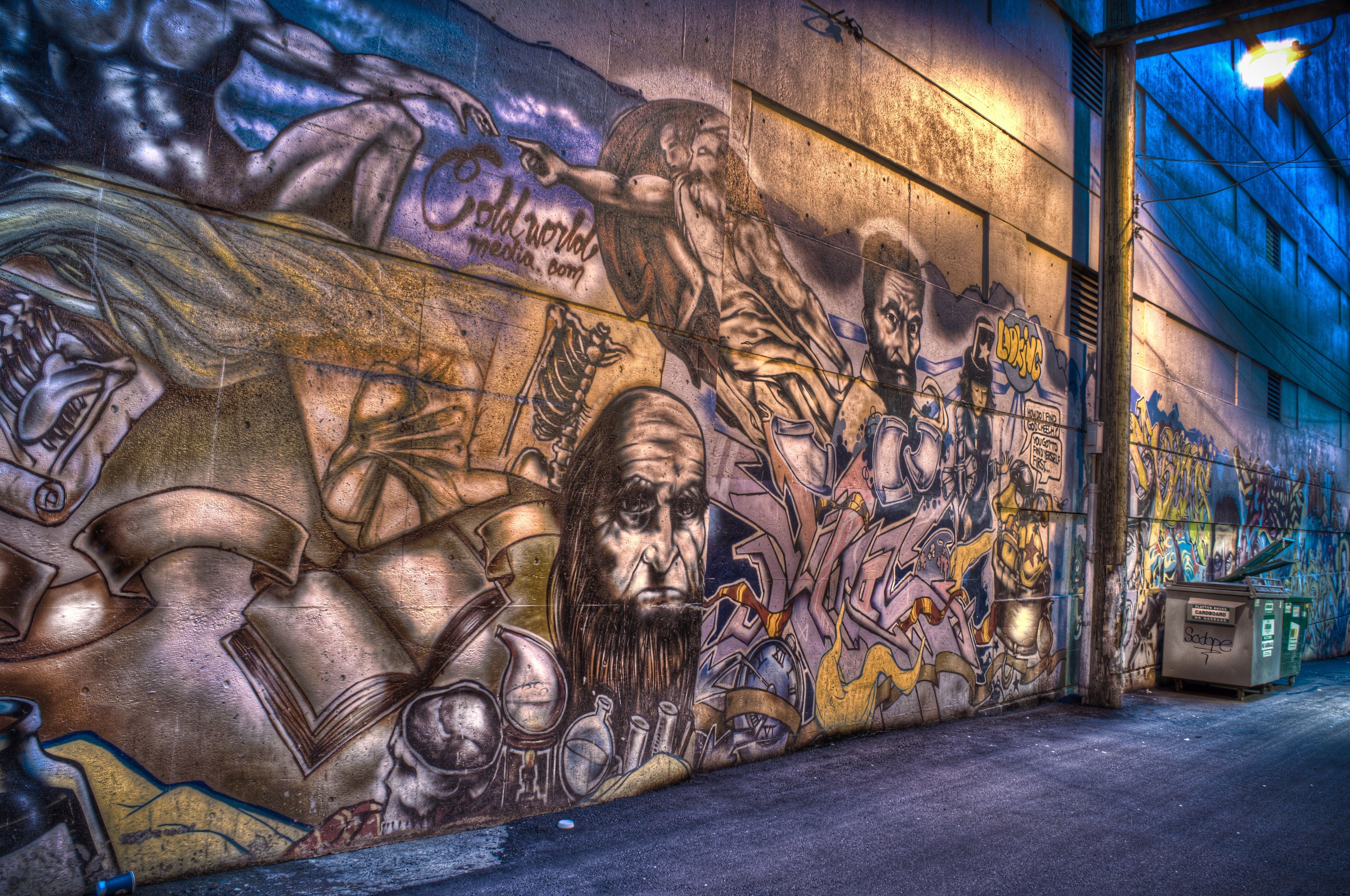 Graffiti on a concrete wall HD Wallpaper