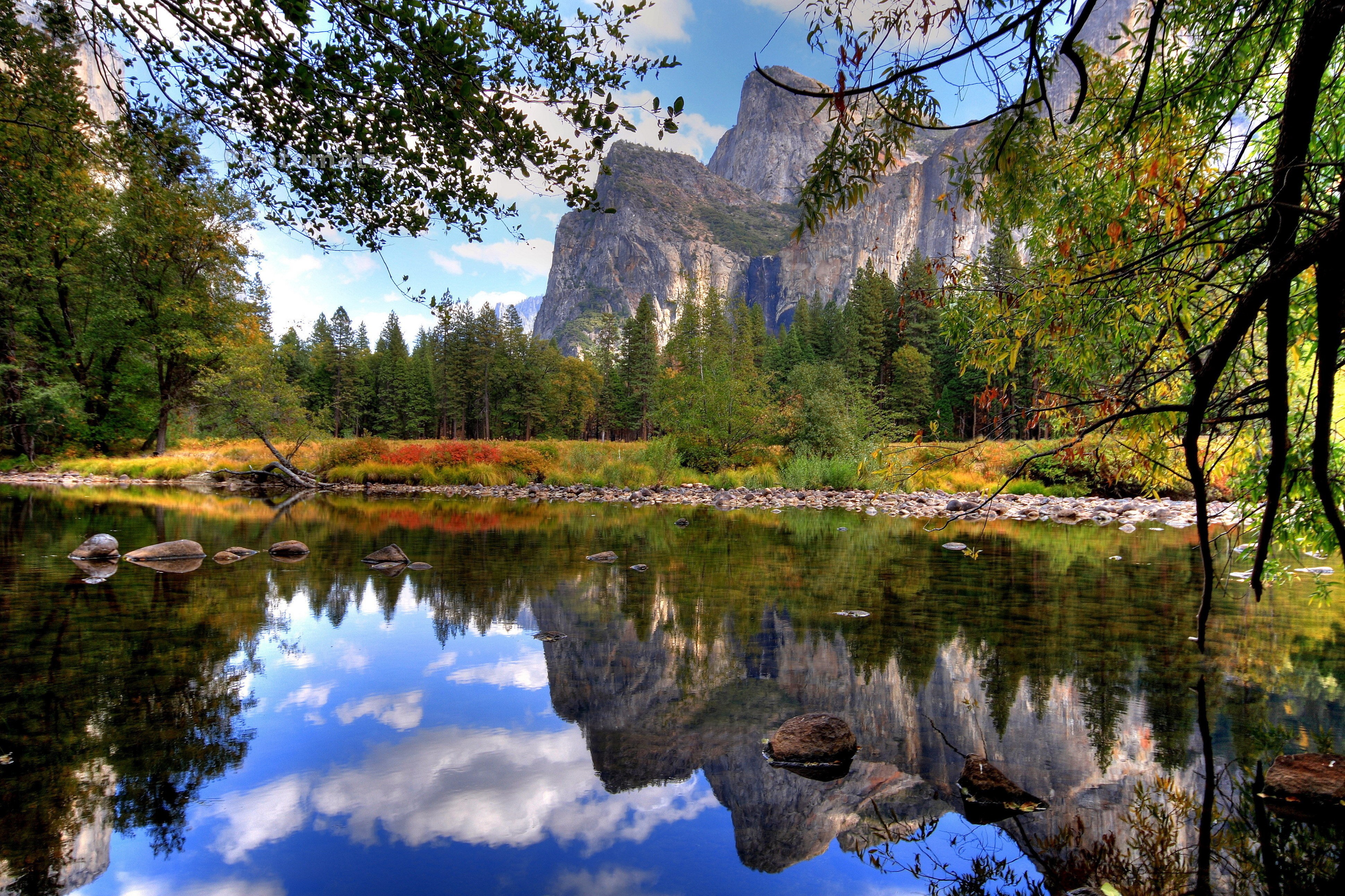 Yosemite Valley with Merced River and El Capitan HD Wallpaper