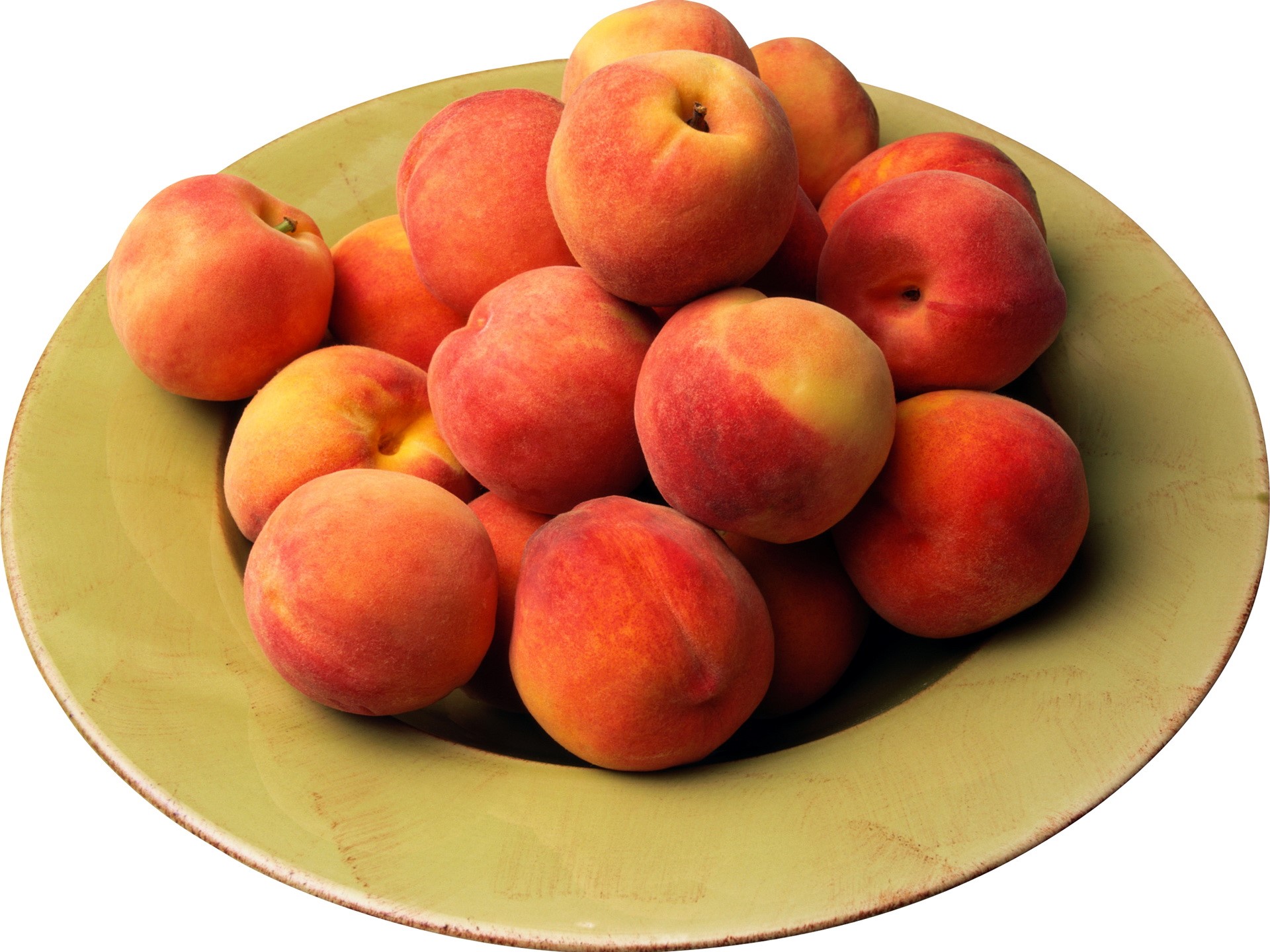 A bowl of fresh peaches HD Wallpaper