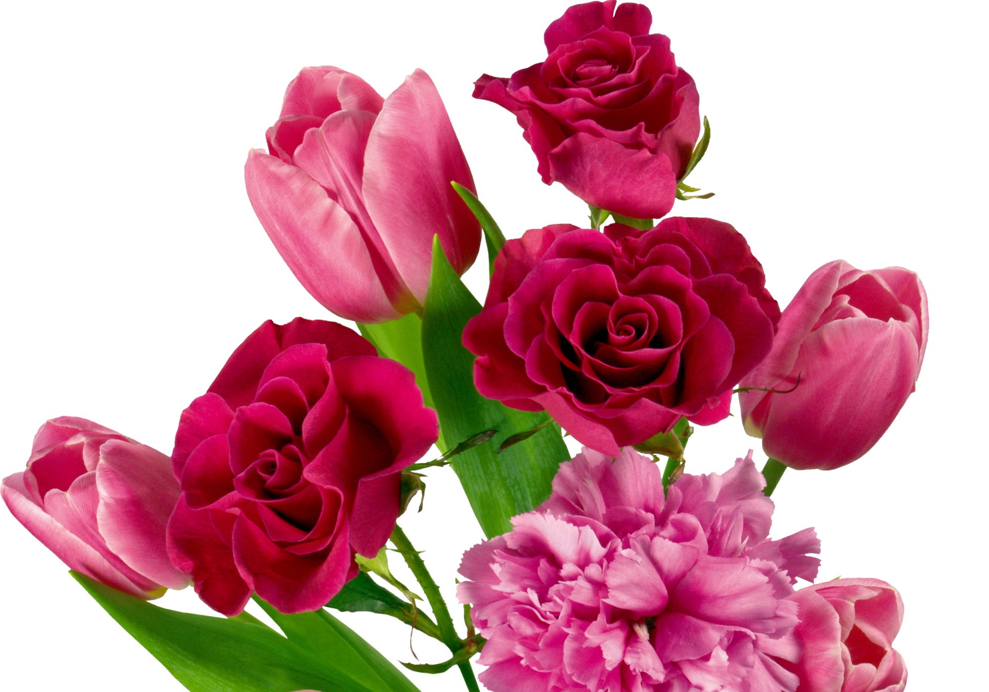 Pink and red flowers bouquet HD Wallpaper