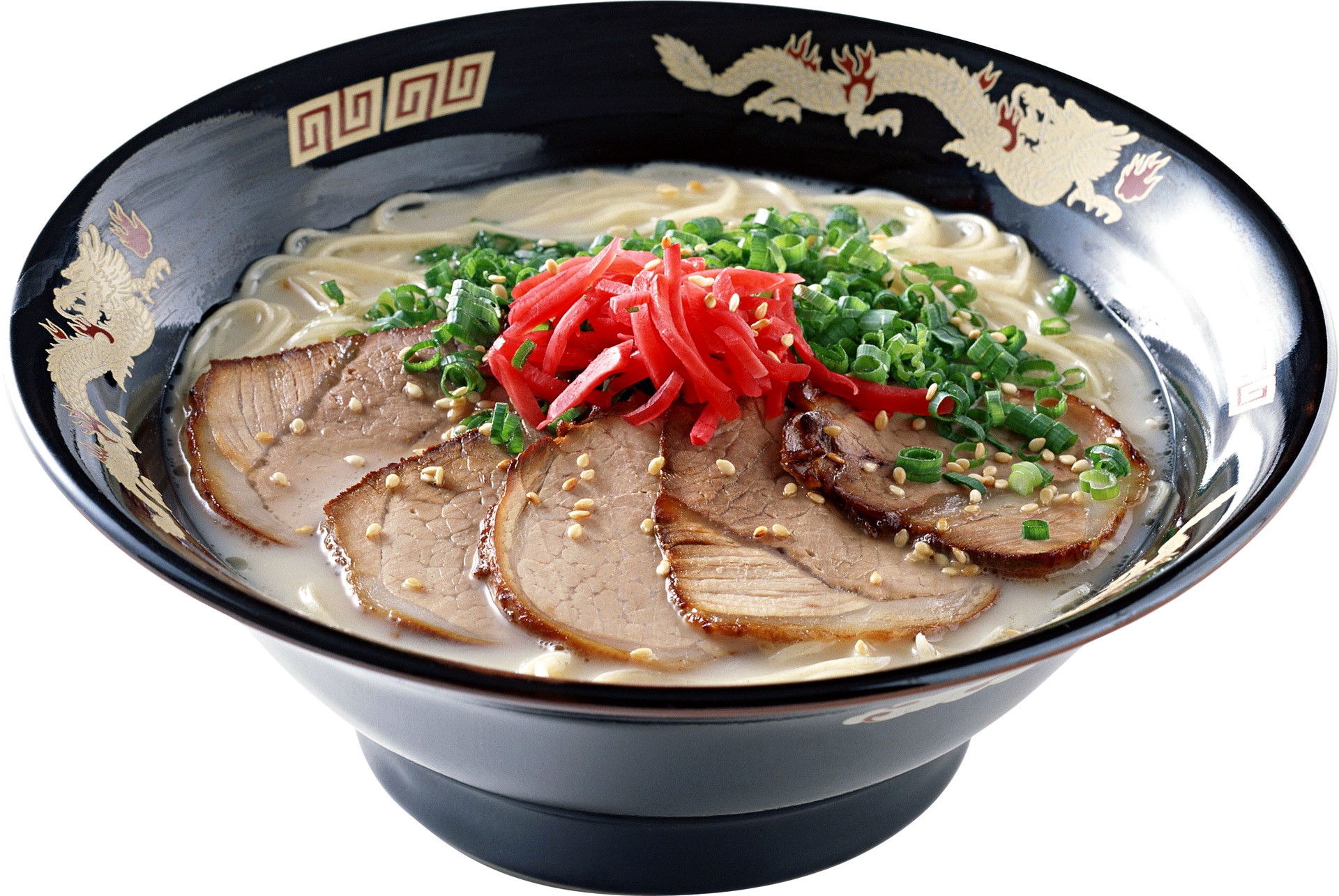 Bowl of Tonkotsu Ramen with Chashu Pork HD Wallpaper