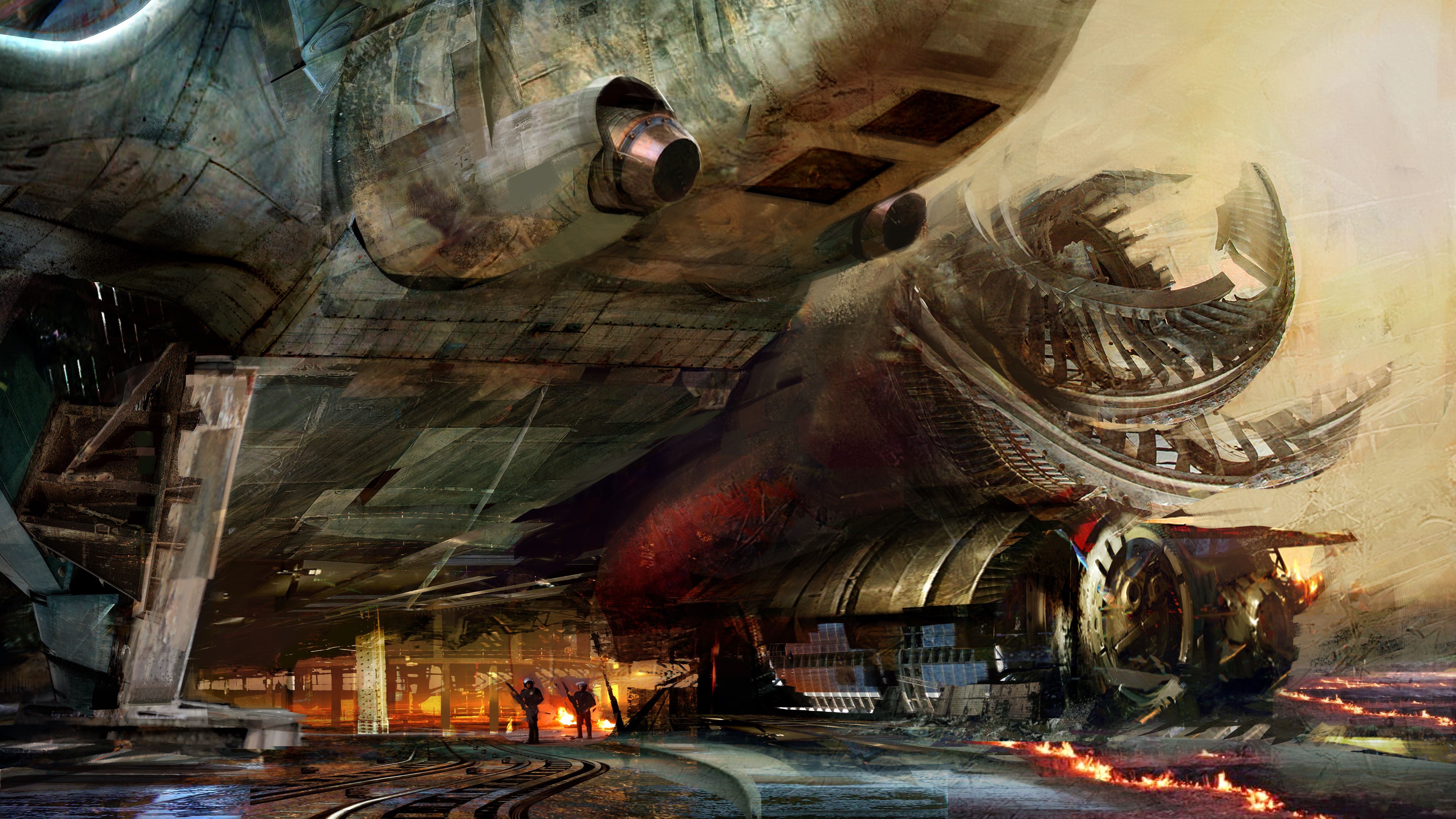 4K Technics Fantasy Spaceship HD Wallpaper