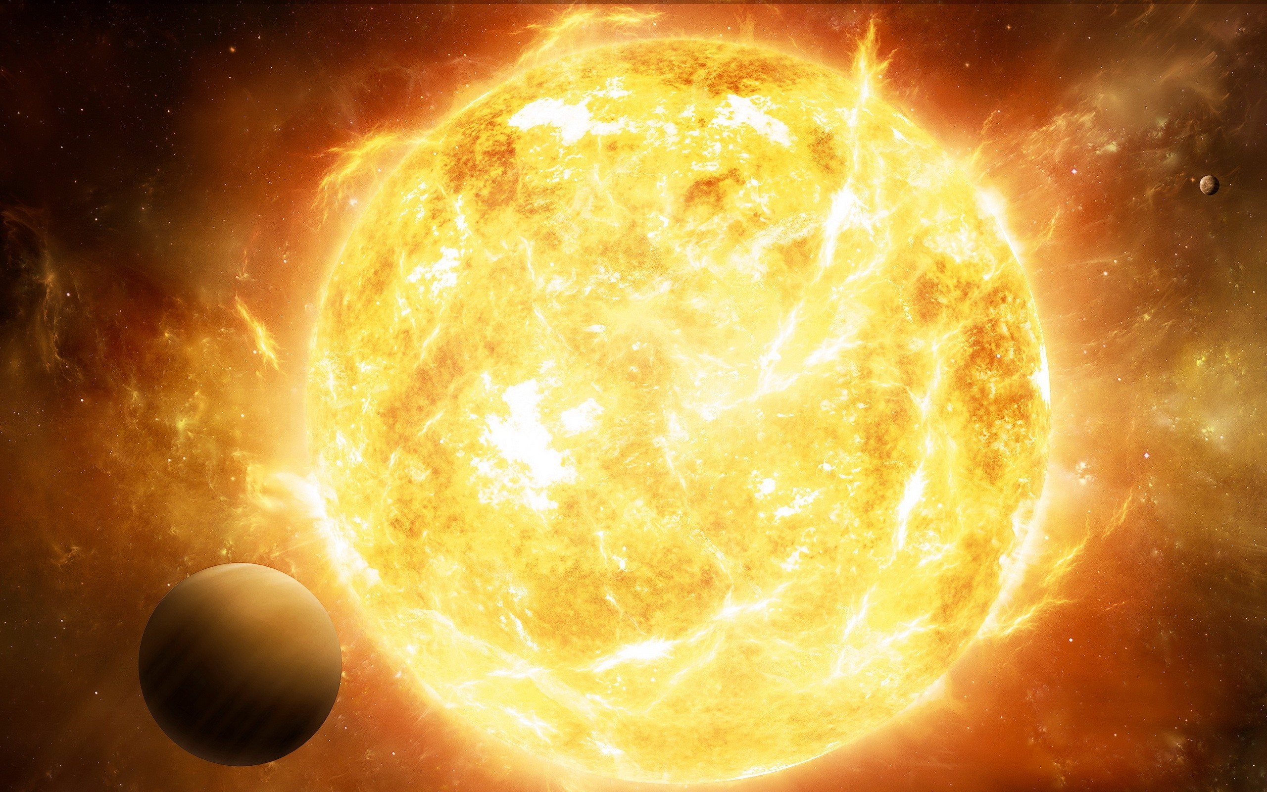 Sun and planets in space HD Wallpaper