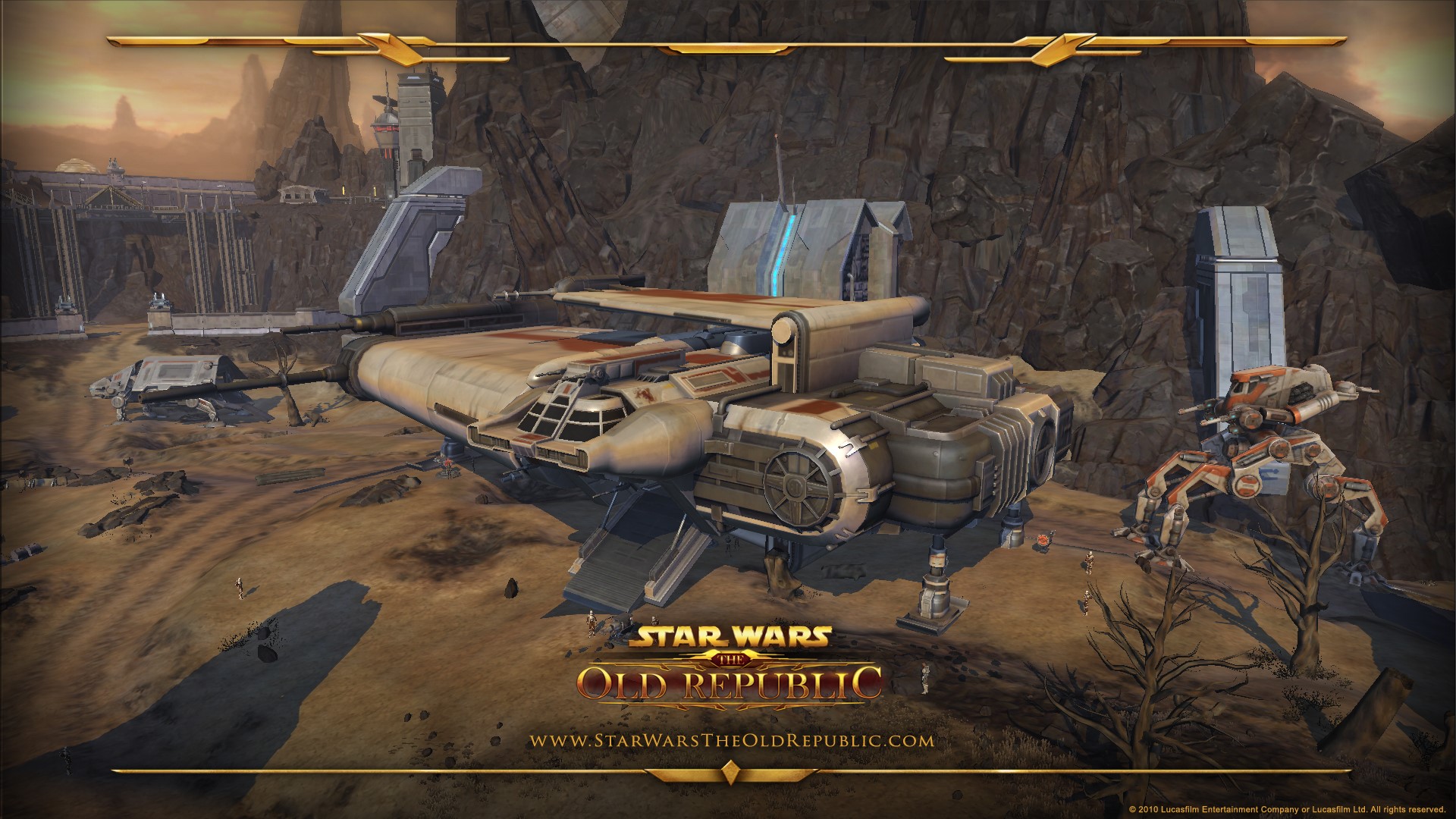 Star Wars The Old Republic spaceship and walker HD Wallpaper