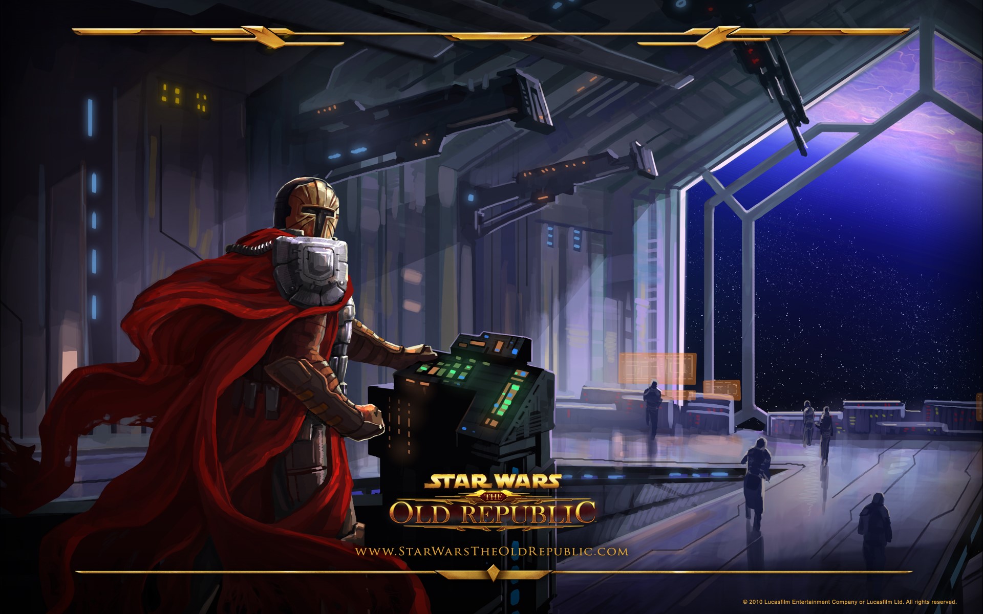 Star Wars The Old Republic character at console HD Wallpaper