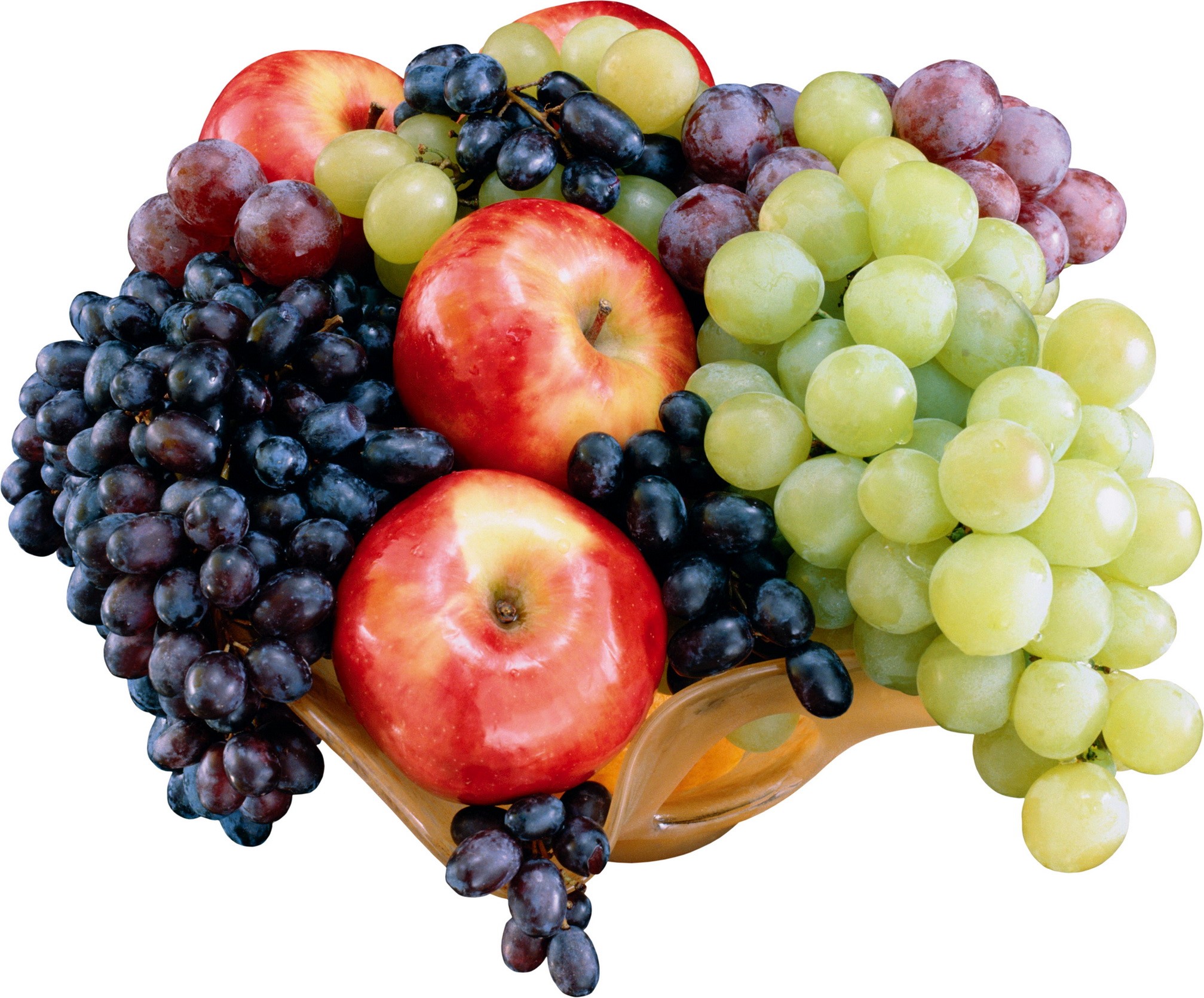 Bowl of apples and grapes HD Wallpaper