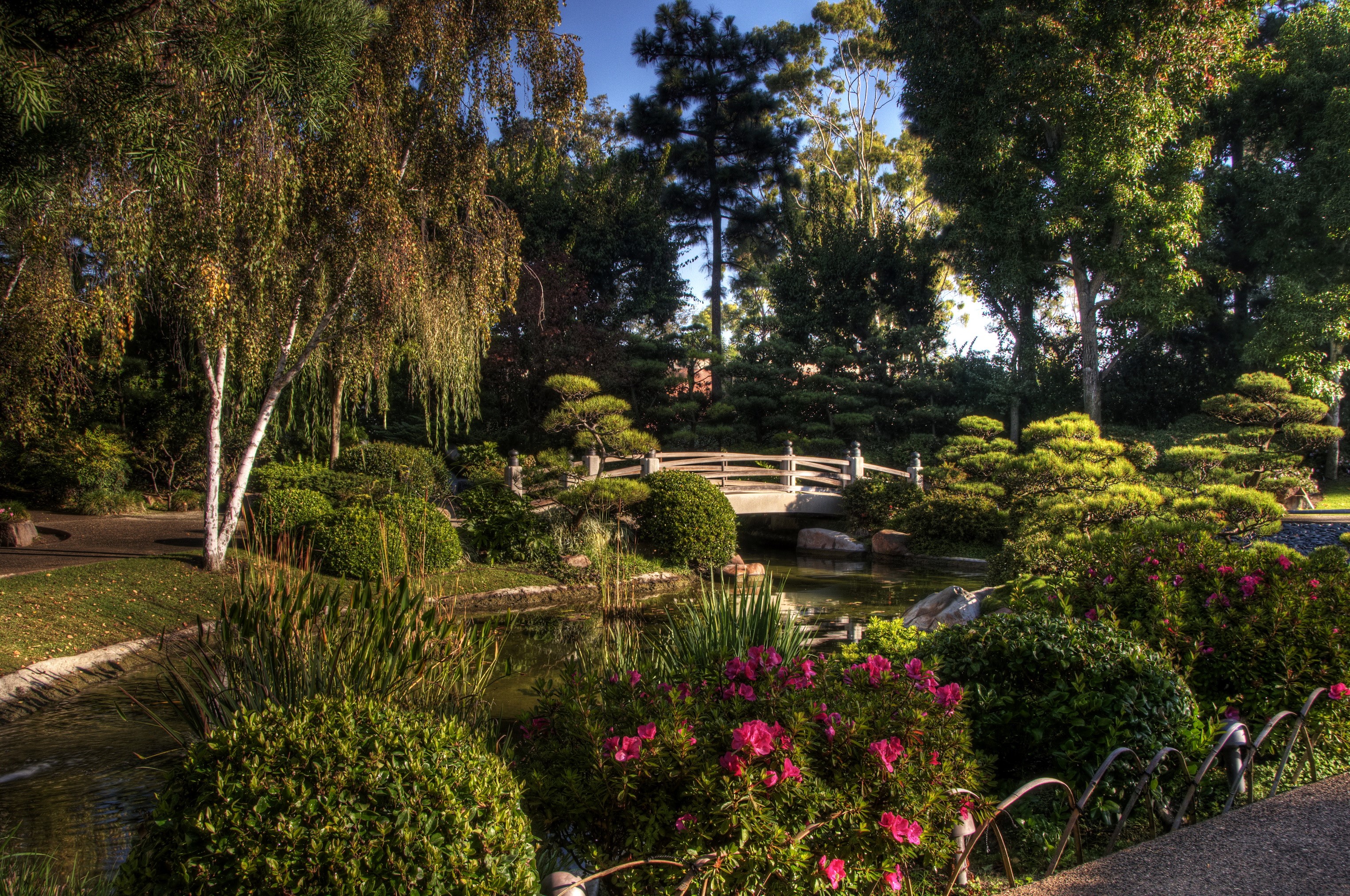 Earl Burns Miller Japanese Garden, California, USA HD Wallpaper