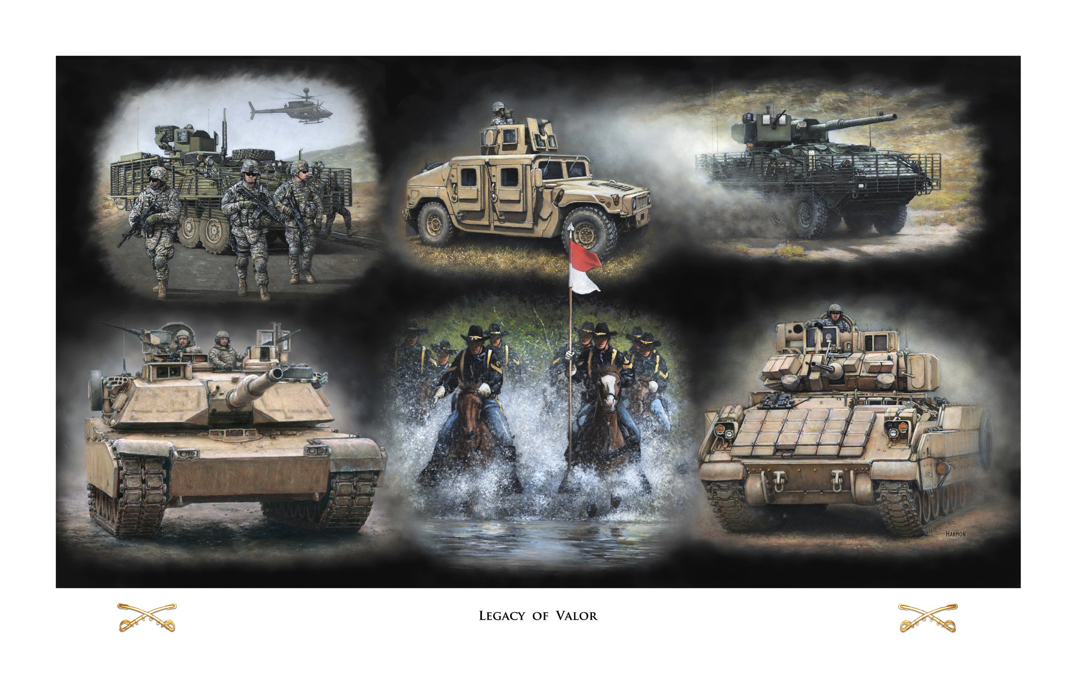 Military Vehicles and Soldiers Painting HD Wallpaper