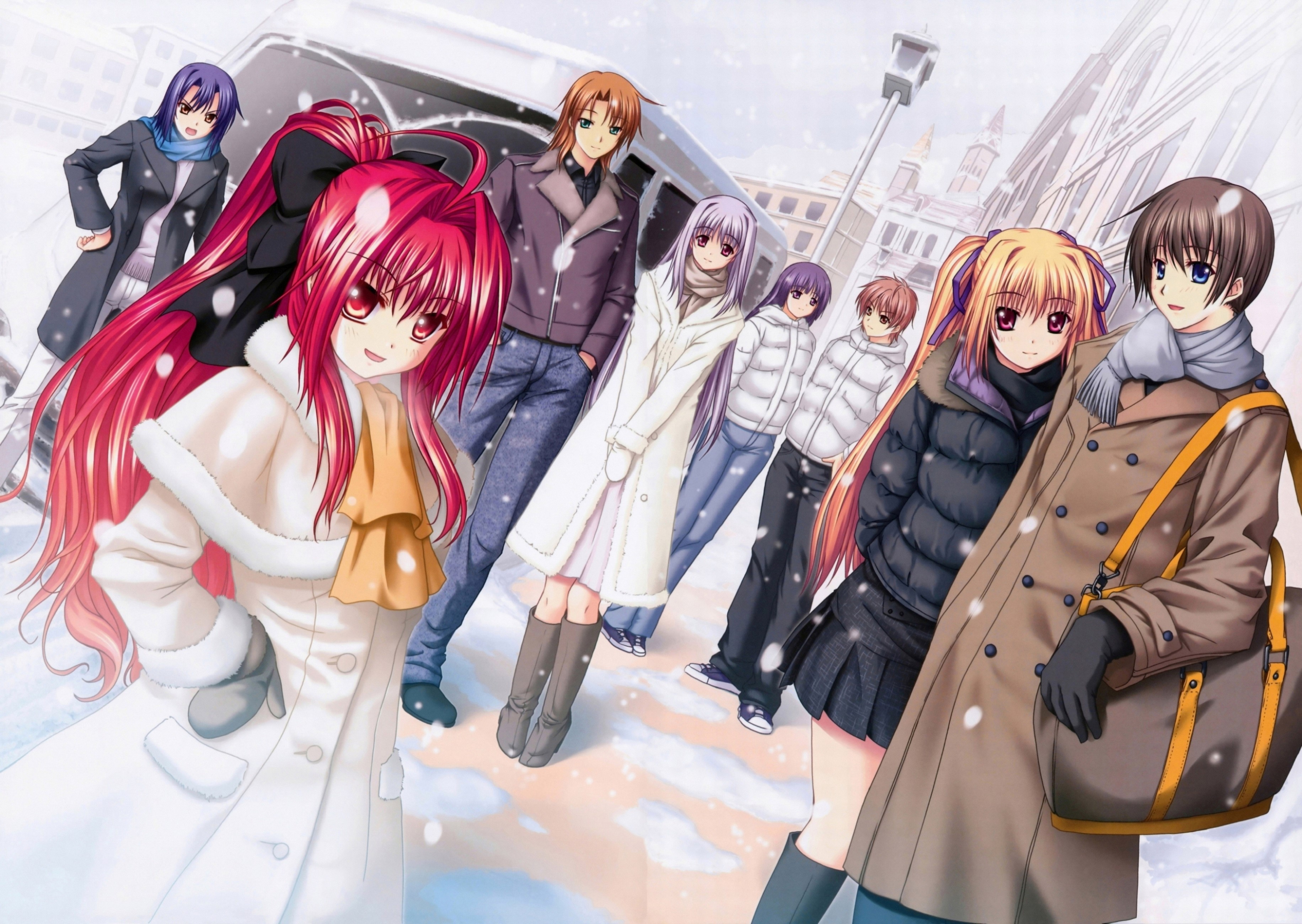 Shinkyoku Soukai Polyphonica characters in snow HD Wallpaper