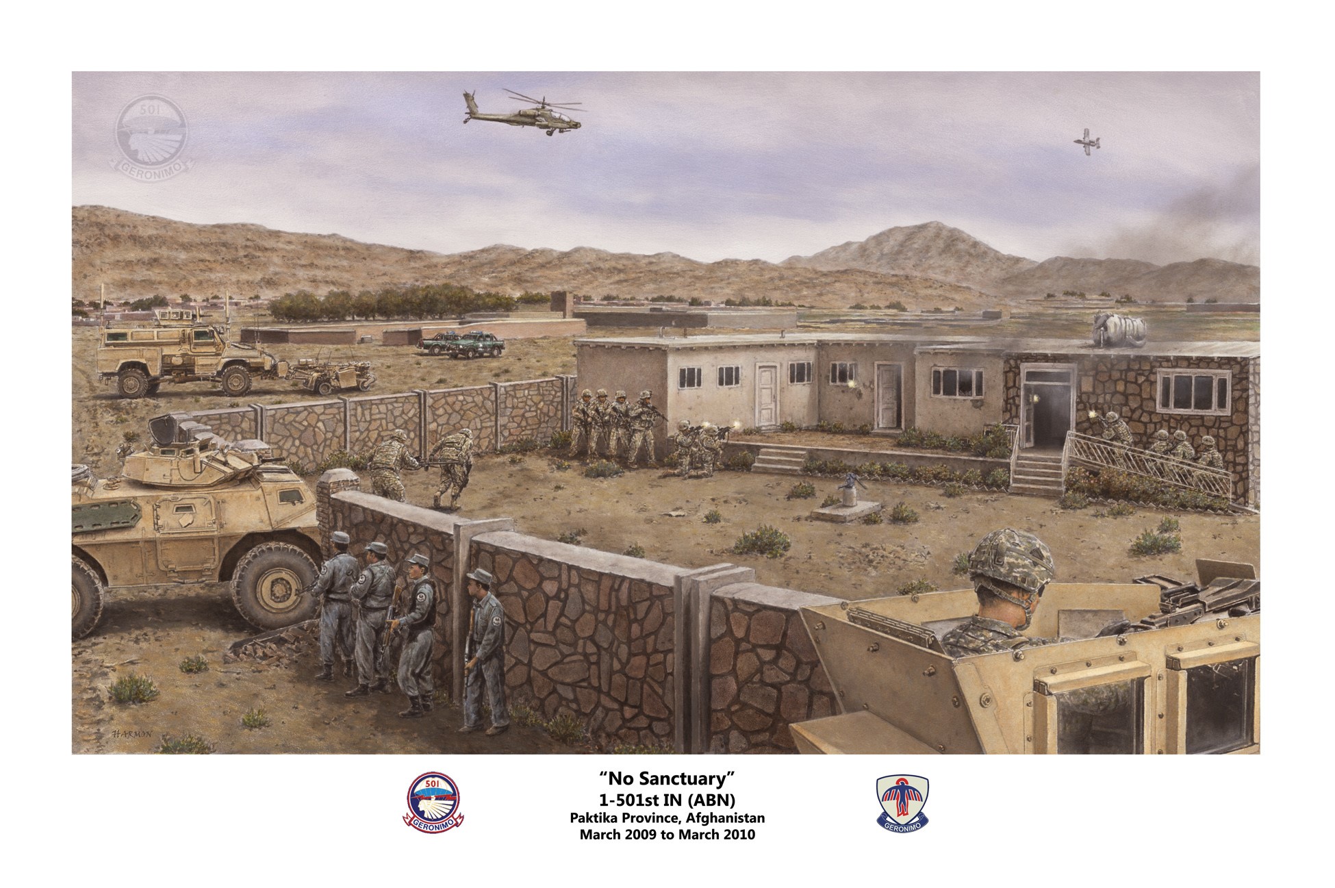 Painting of 1-501st IN in Paktika Province, Afghanistan HD Wallpaper